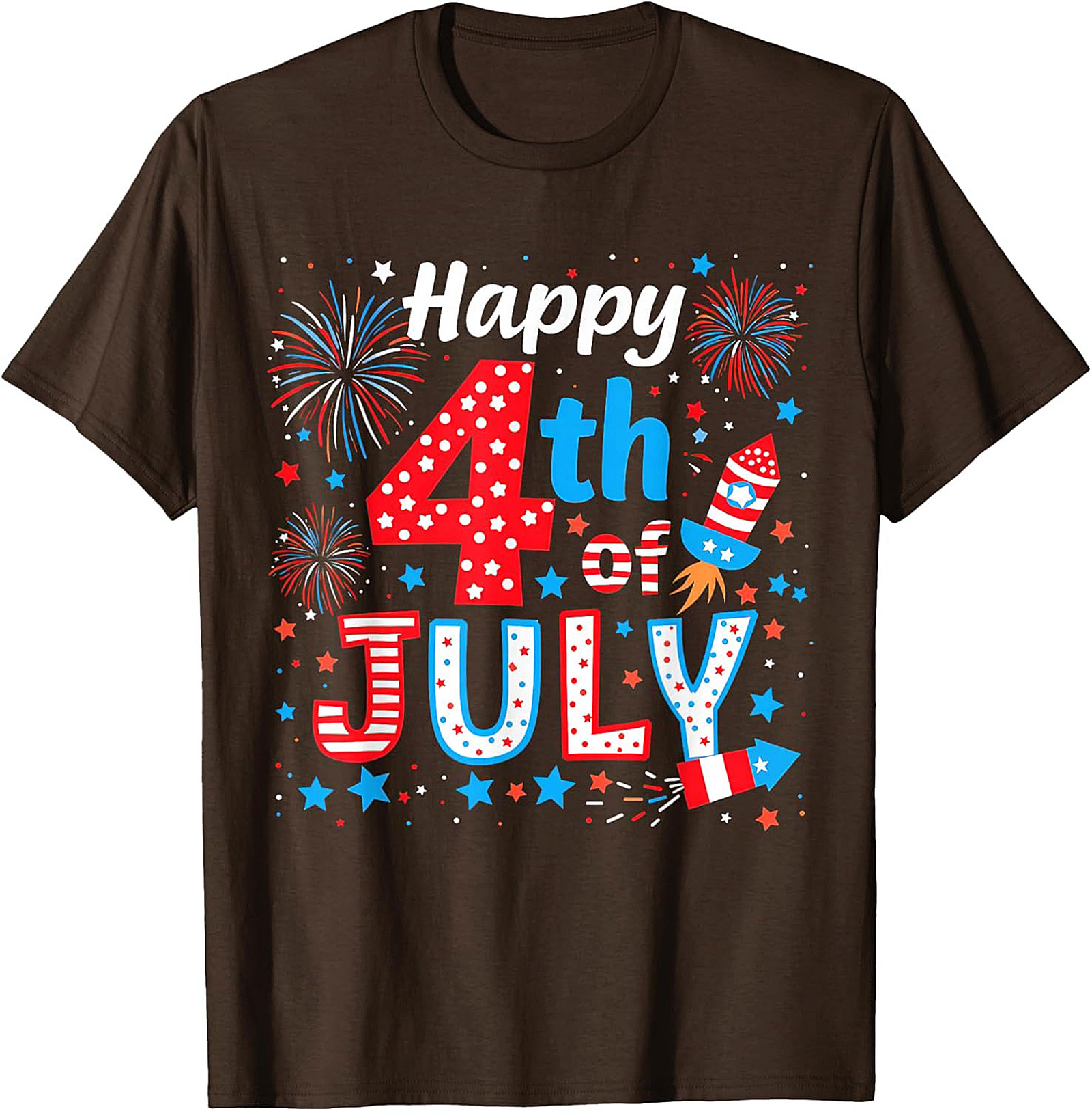 Happy 4th of July T-shirt | Patriotic Fireworks Graphic Tee