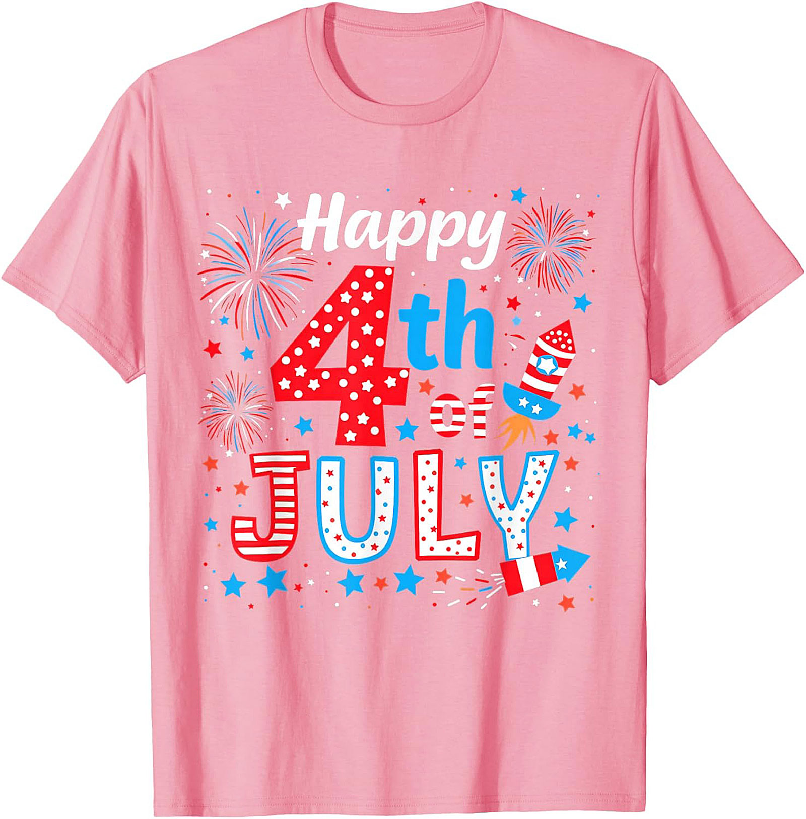 Happy 4th of July T-shirt | Patriotic Fireworks Graphic Tee