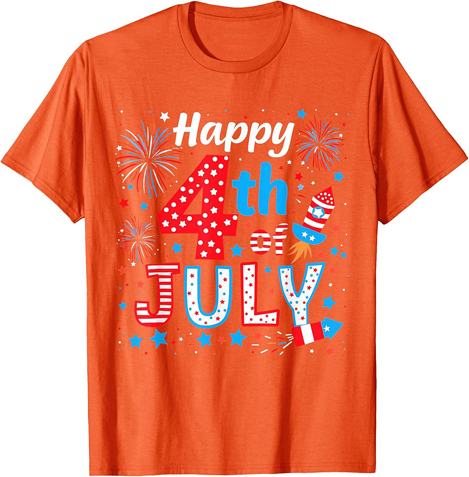 Happy 4th of July T-shirt | Patriotic Fireworks Graphic Tee