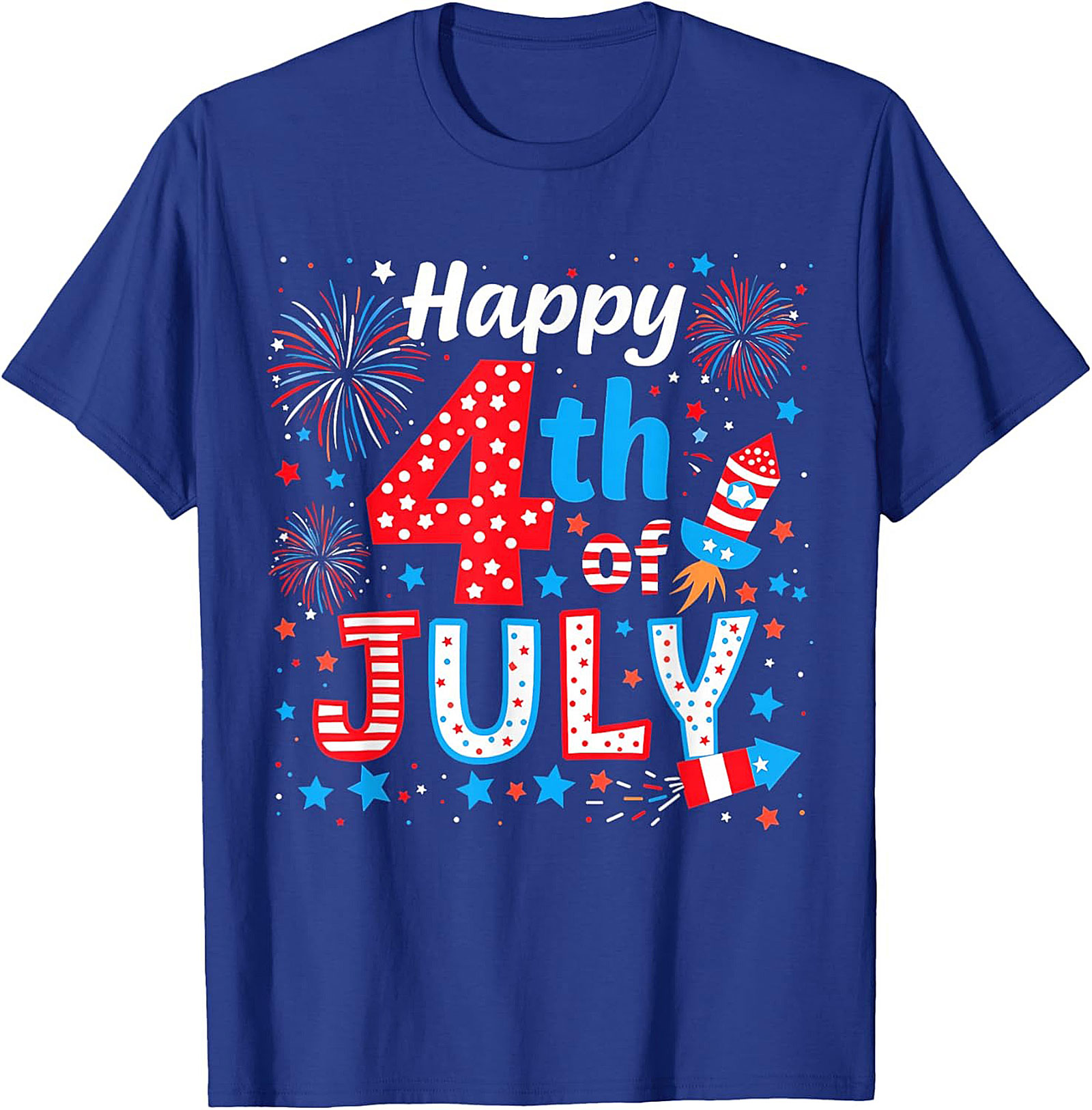 Happy 4th of July T-shirt | Patriotic Fireworks Graphic Tee