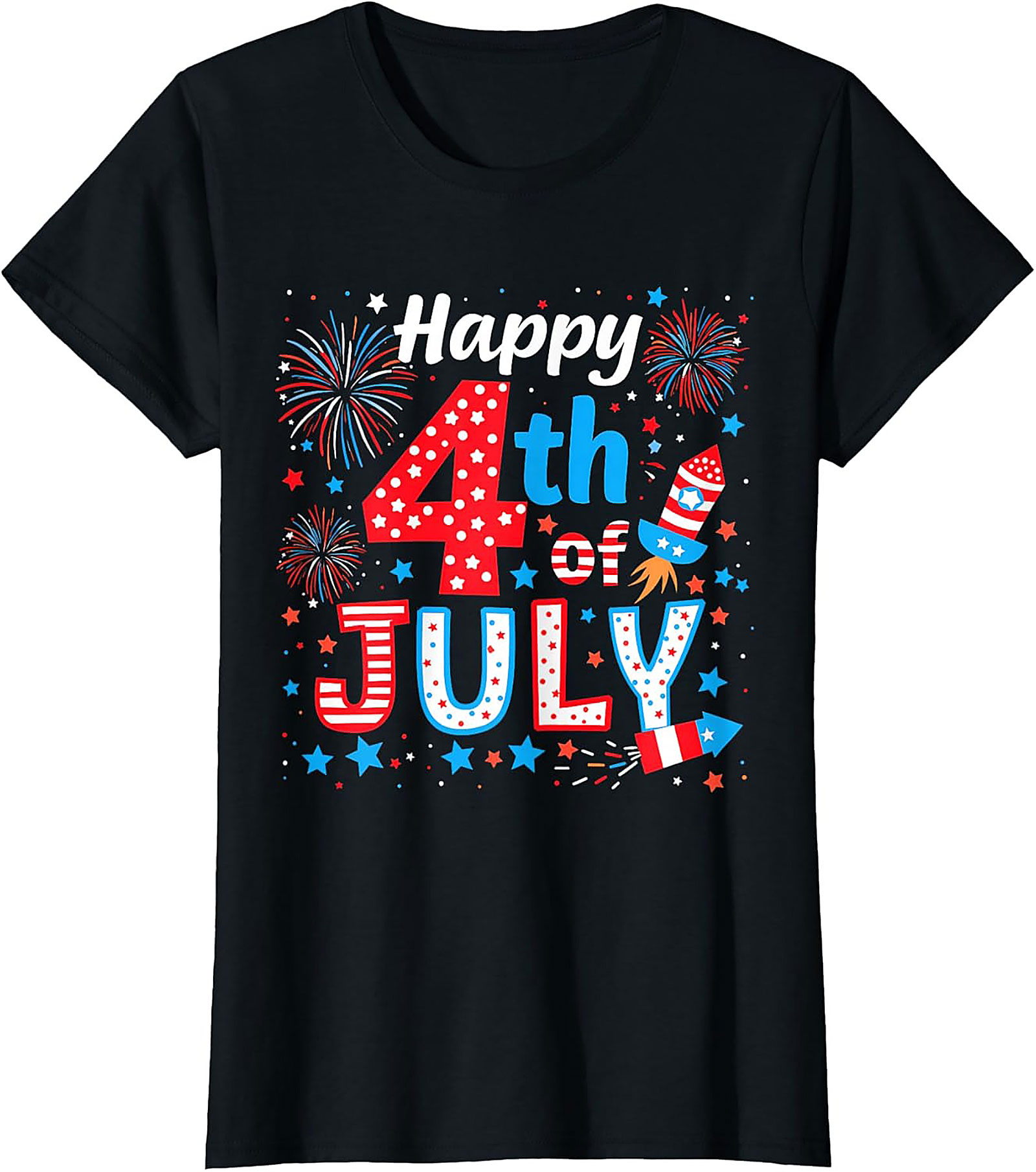 Happy 4th of July T-shirt | Patriotic Fireworks Graphic Tee
