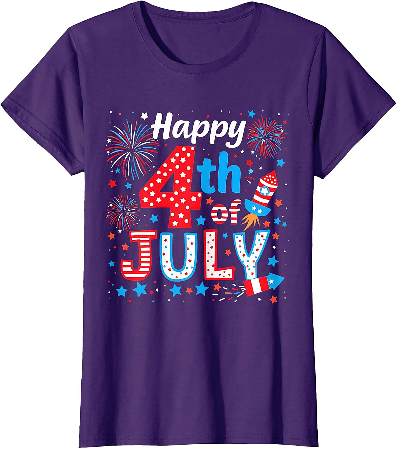Happy 4th of July T-shirt | Patriotic Fireworks Graphic Tee