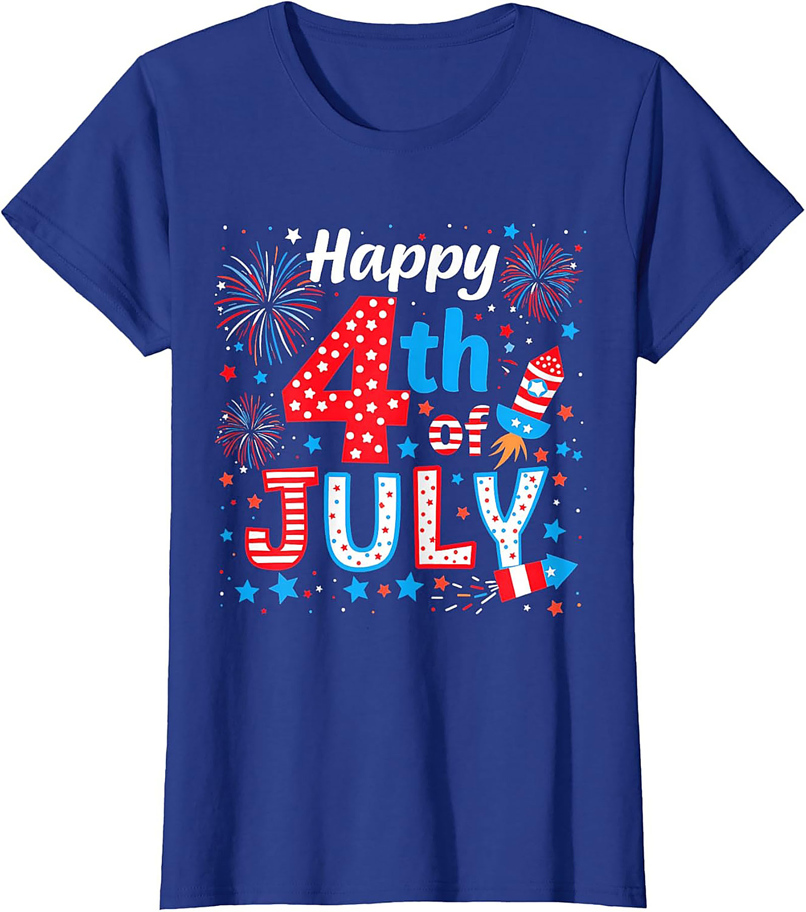 Happy 4th of July T-shirt | Patriotic Fireworks Graphic Tee