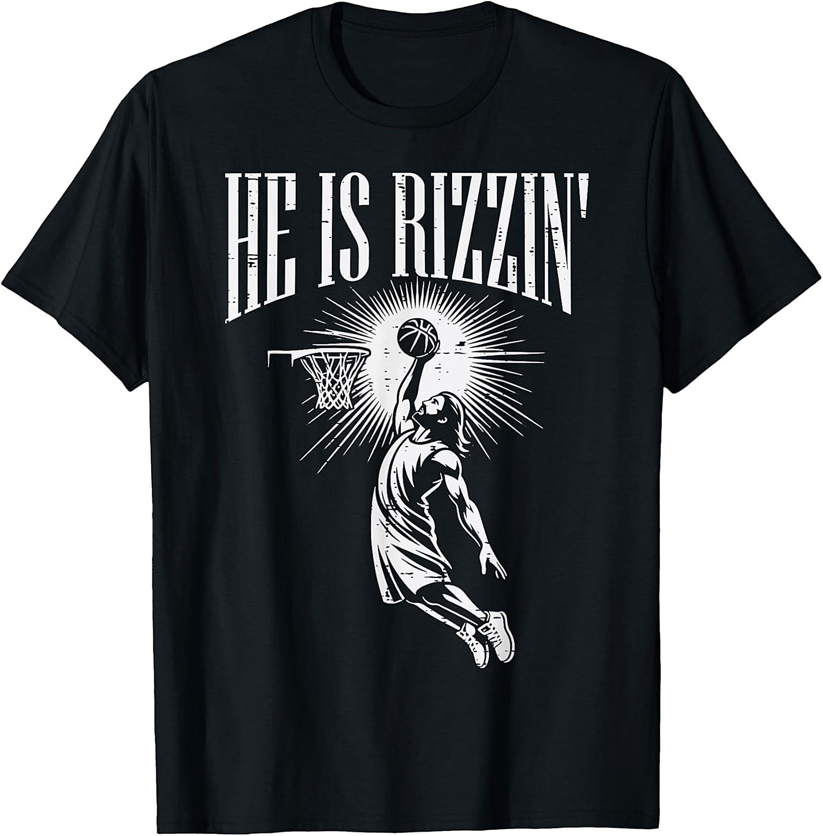 He Is Rizzin Funny Christian Basketball T-Shirt