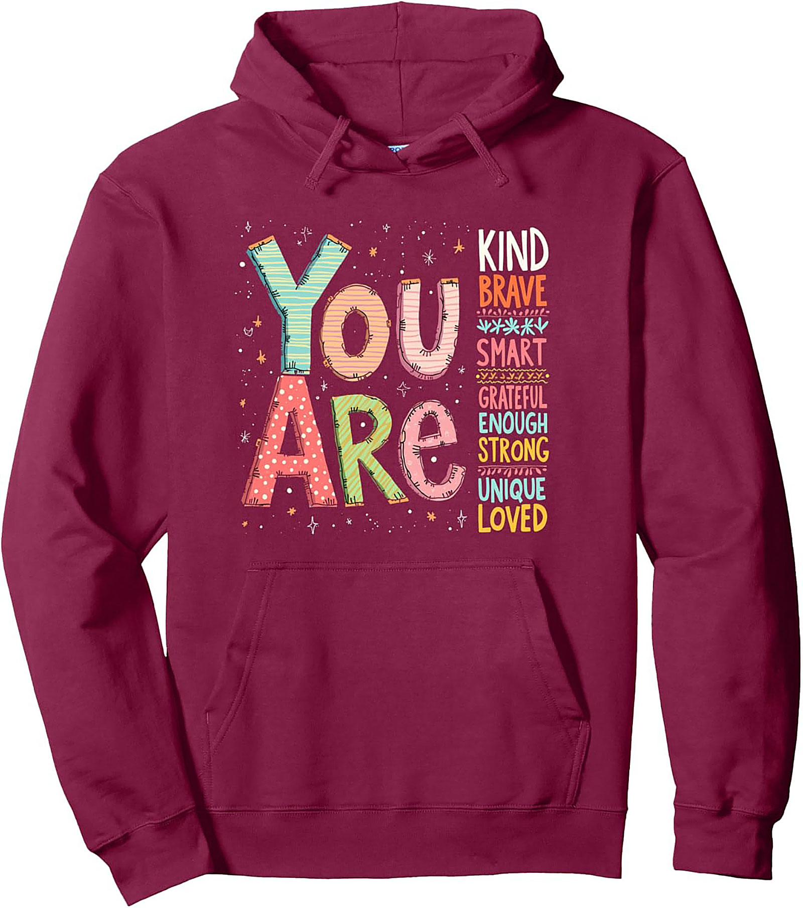 Positive Affirmations Hoodie "You Are" Inspirational Pullover