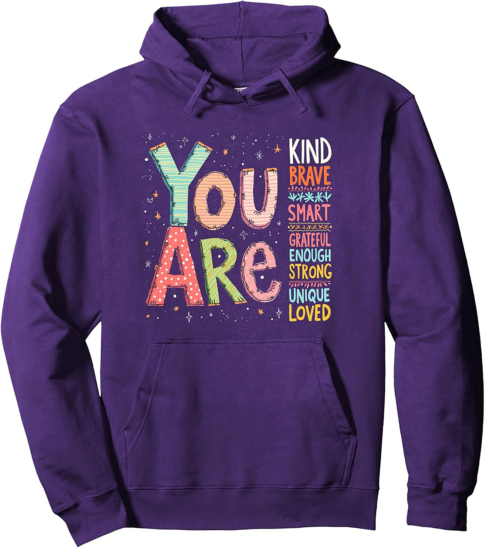 Positive Affirmations Hoodie "You Are" Inspirational Pullover