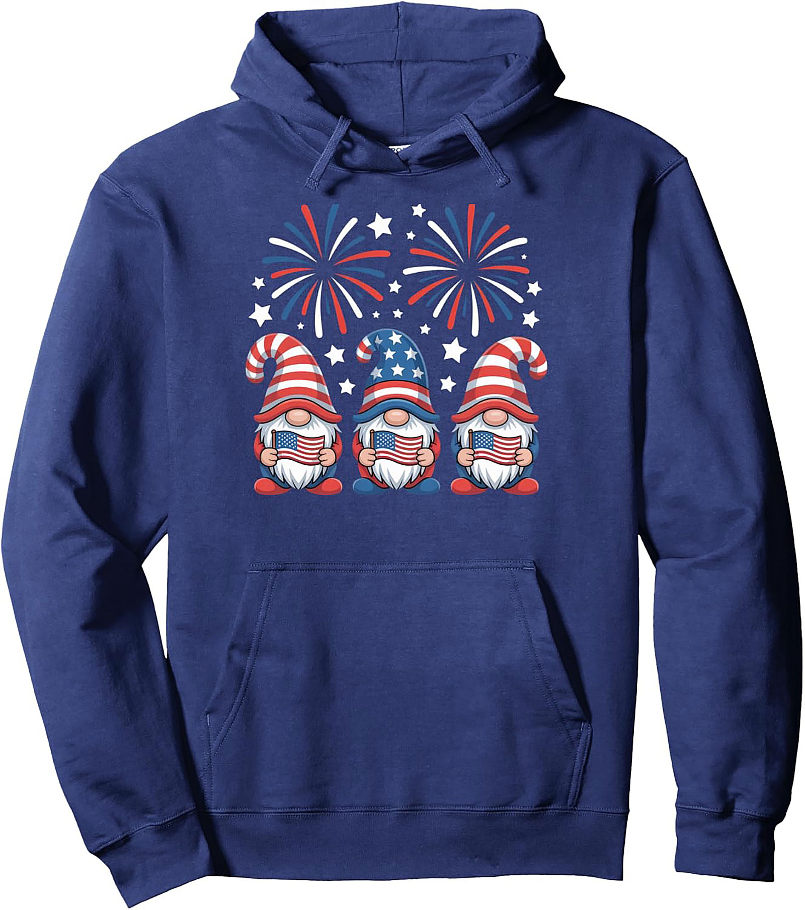 Patriotic Gnomes 4th of July Pullover Hoodie | Cozy Fit
