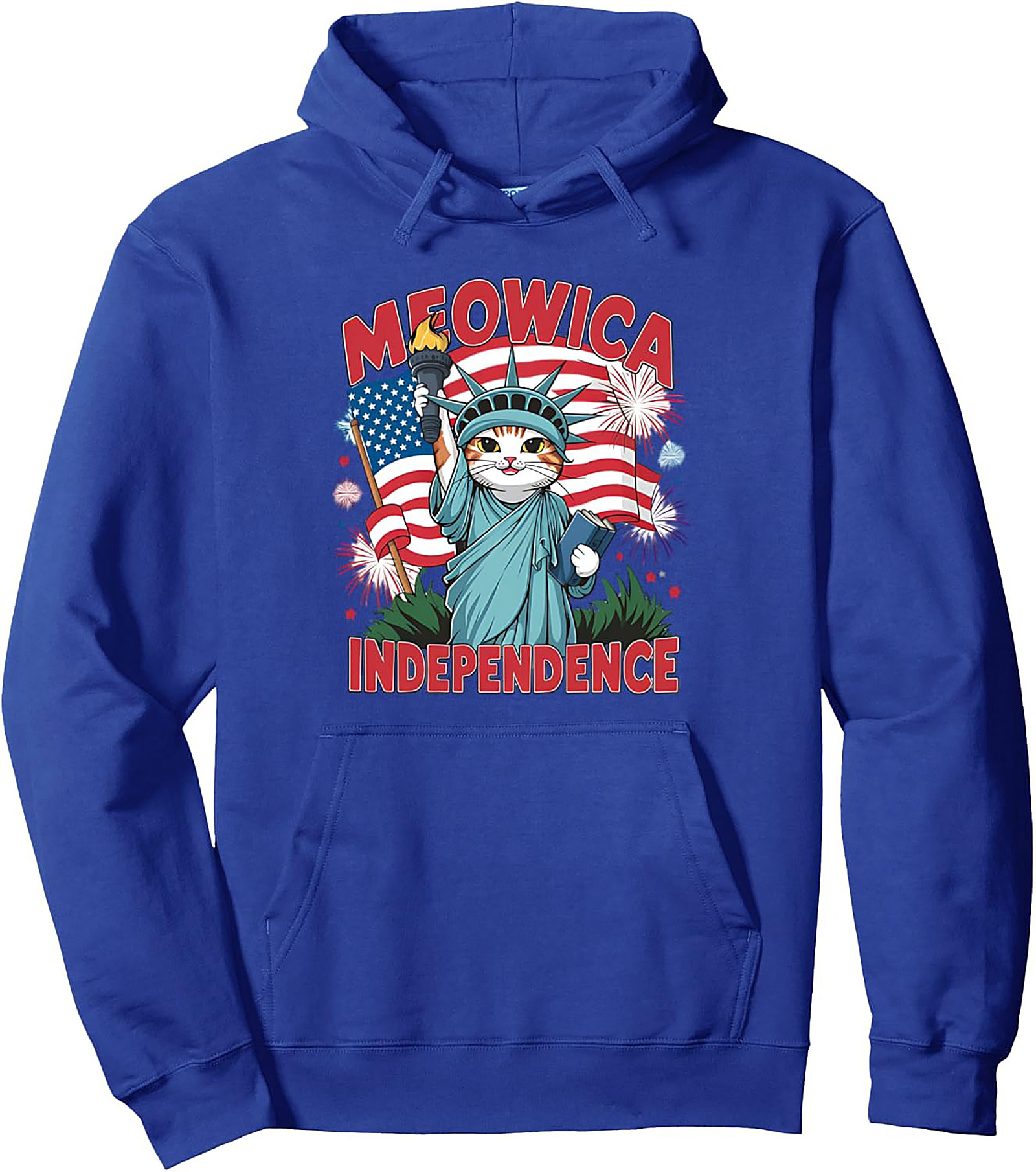 Meowica Independence Hoodie | Patriotic Cat Statue of Liberty