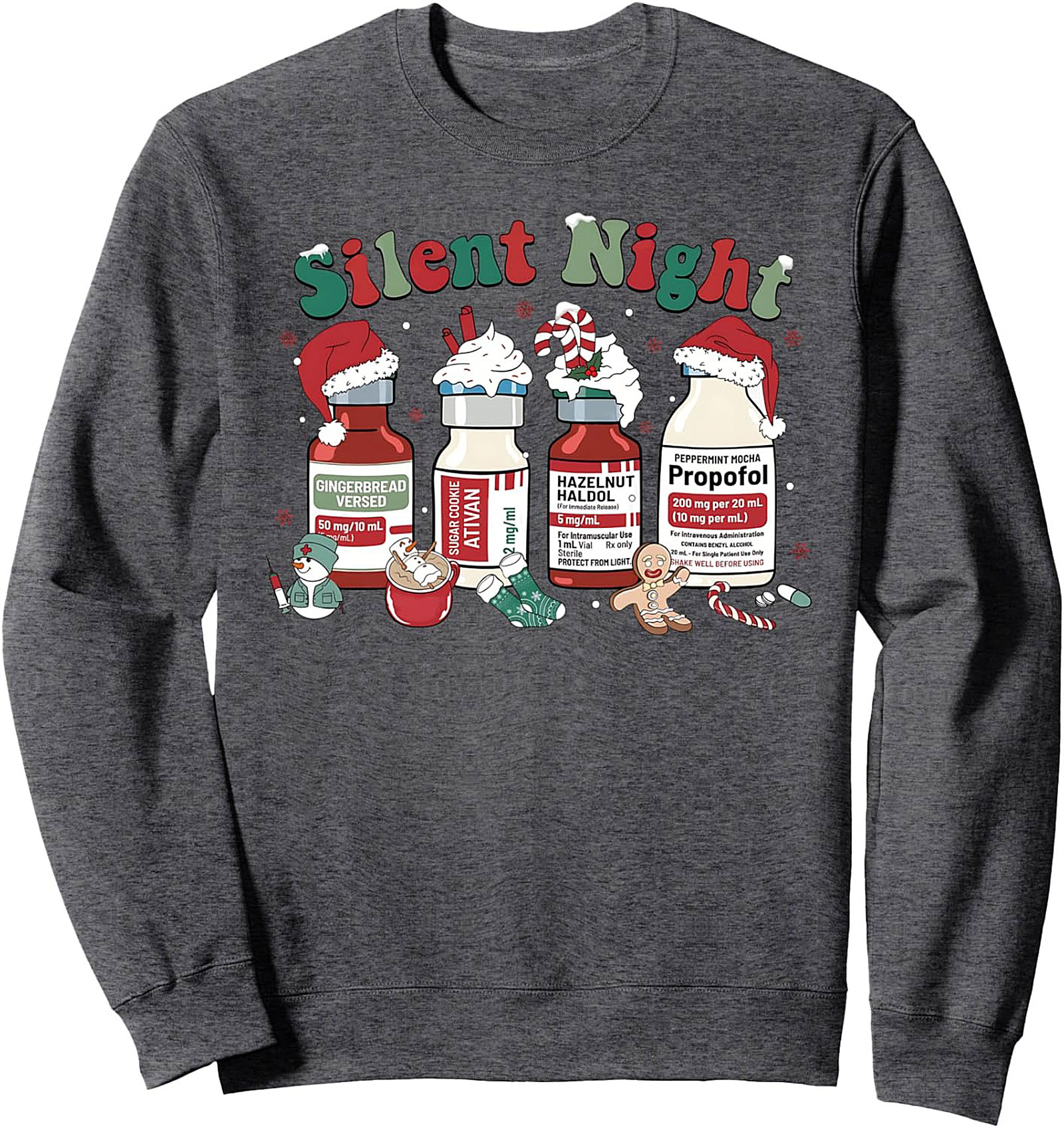 Silent Night Medical Christmas Sweatshirt Funny Nurse Gift