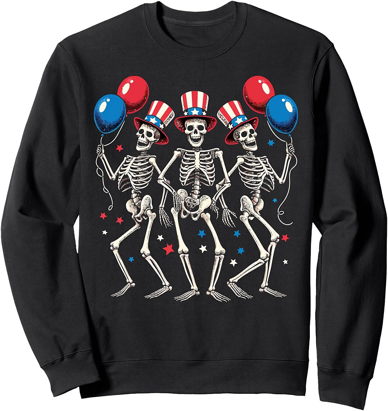 Patriotic Skeletons 4th of July Graphic Sweatshirt | Cozy Fit