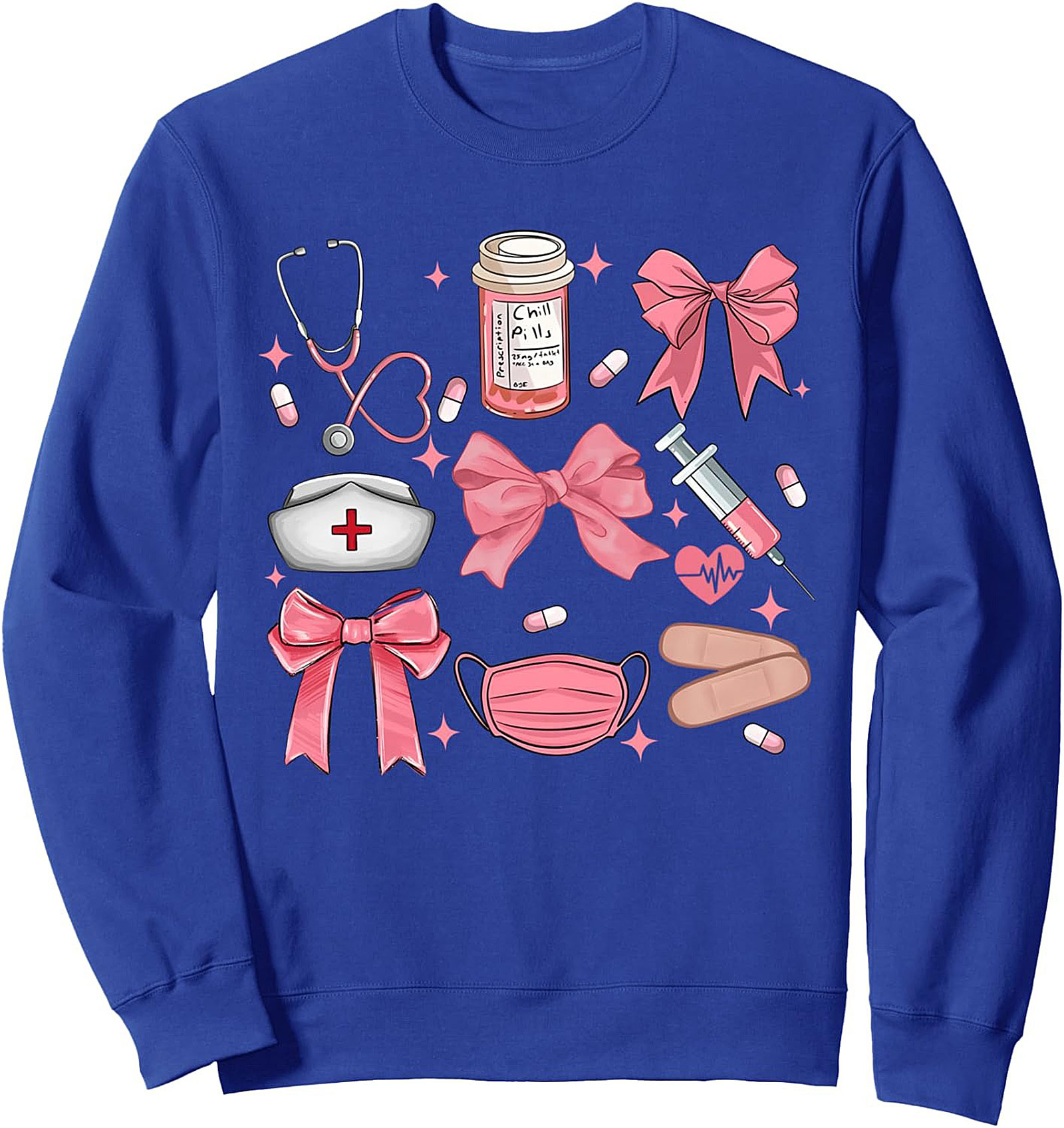  Pink Coquette Nurse Aesthetic Crewneck Sweatshirt Medical Gift