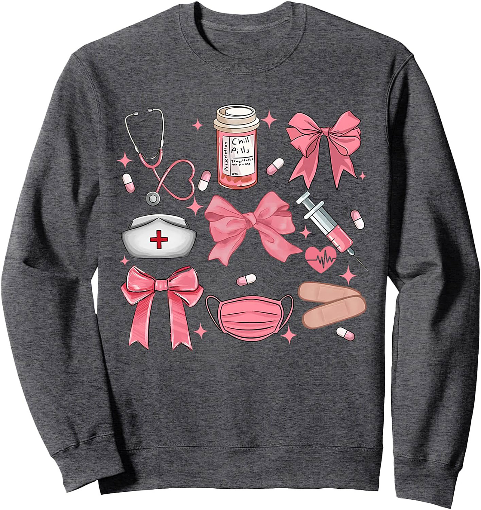  Pink Coquette Nurse Aesthetic Crewneck Sweatshirt Medical Gift