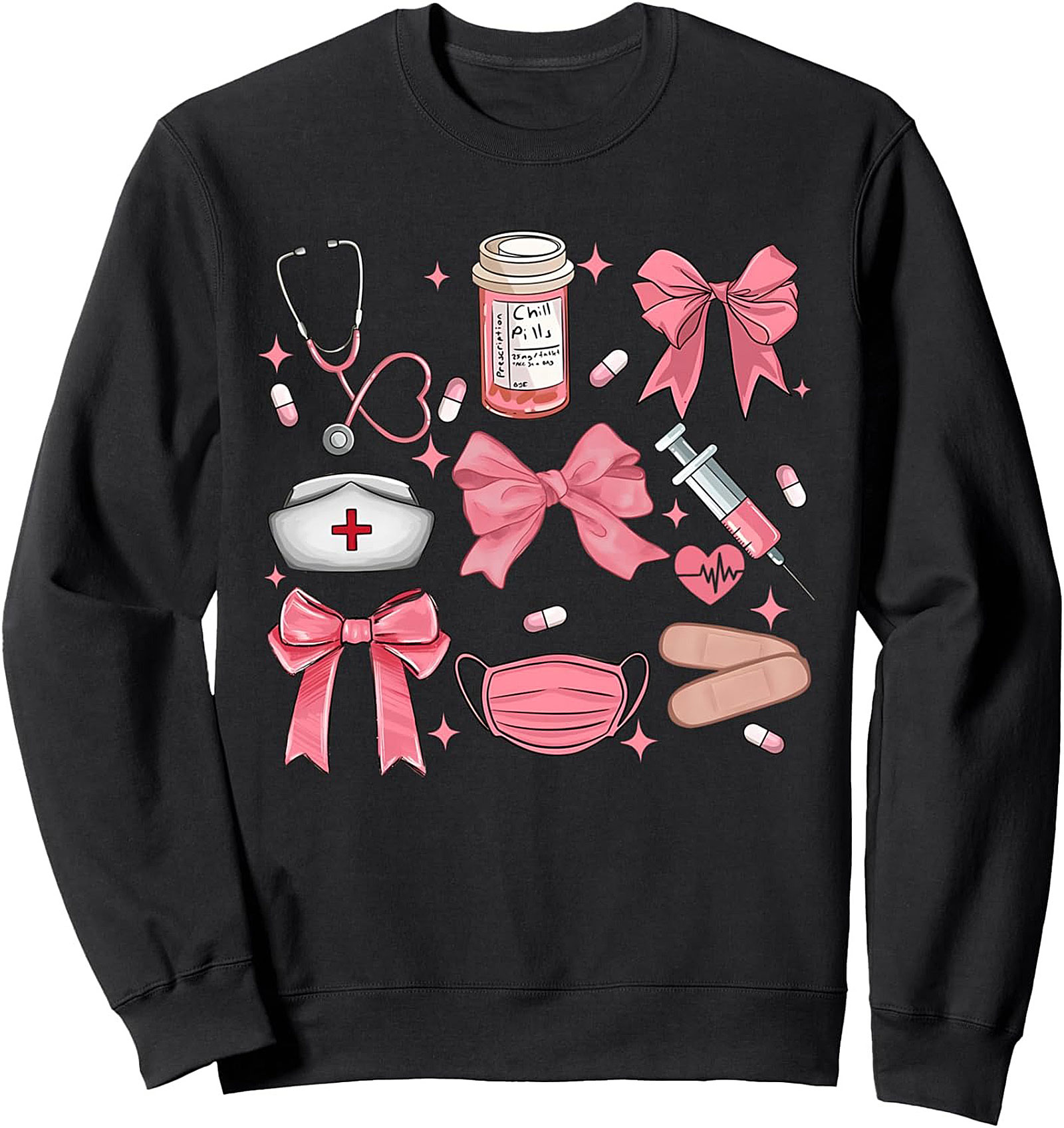  Pink Coquette Nurse Aesthetic Crewneck Sweatshirt Medical Gift
