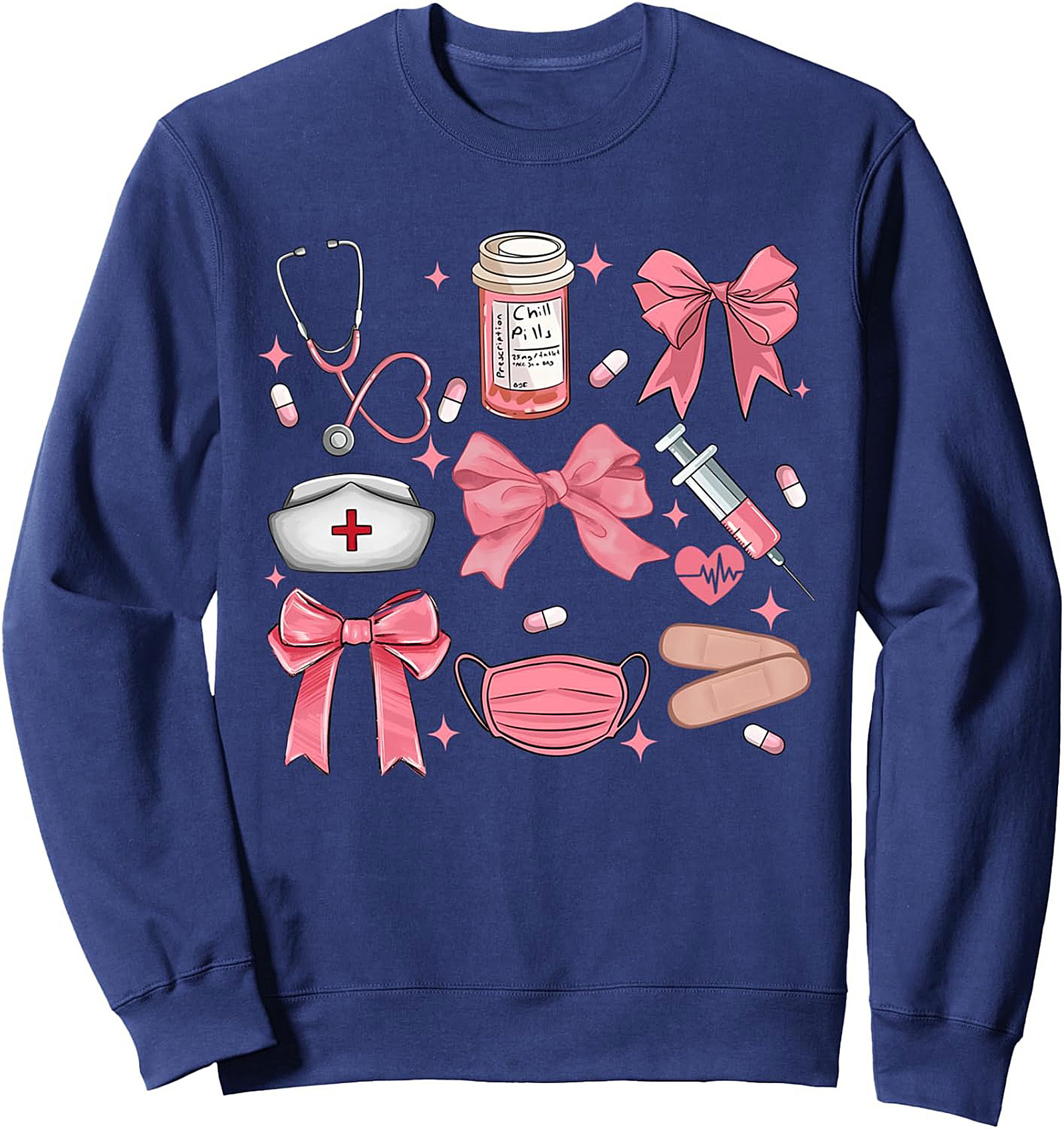  Pink Coquette Nurse Aesthetic Crewneck Sweatshirt Medical Gift