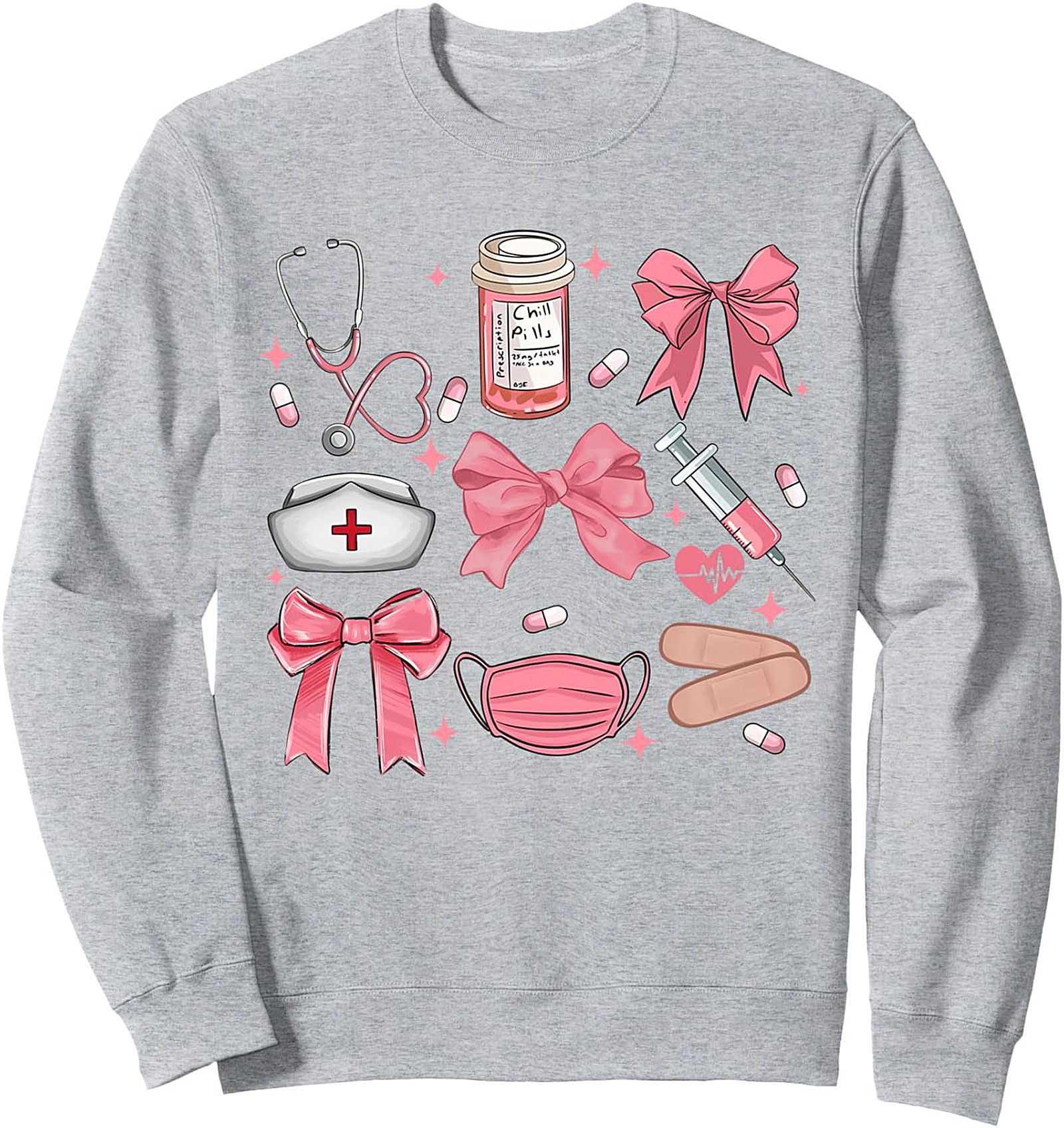  Pink Coquette Nurse Aesthetic Crewneck Sweatshirt Medical Gift