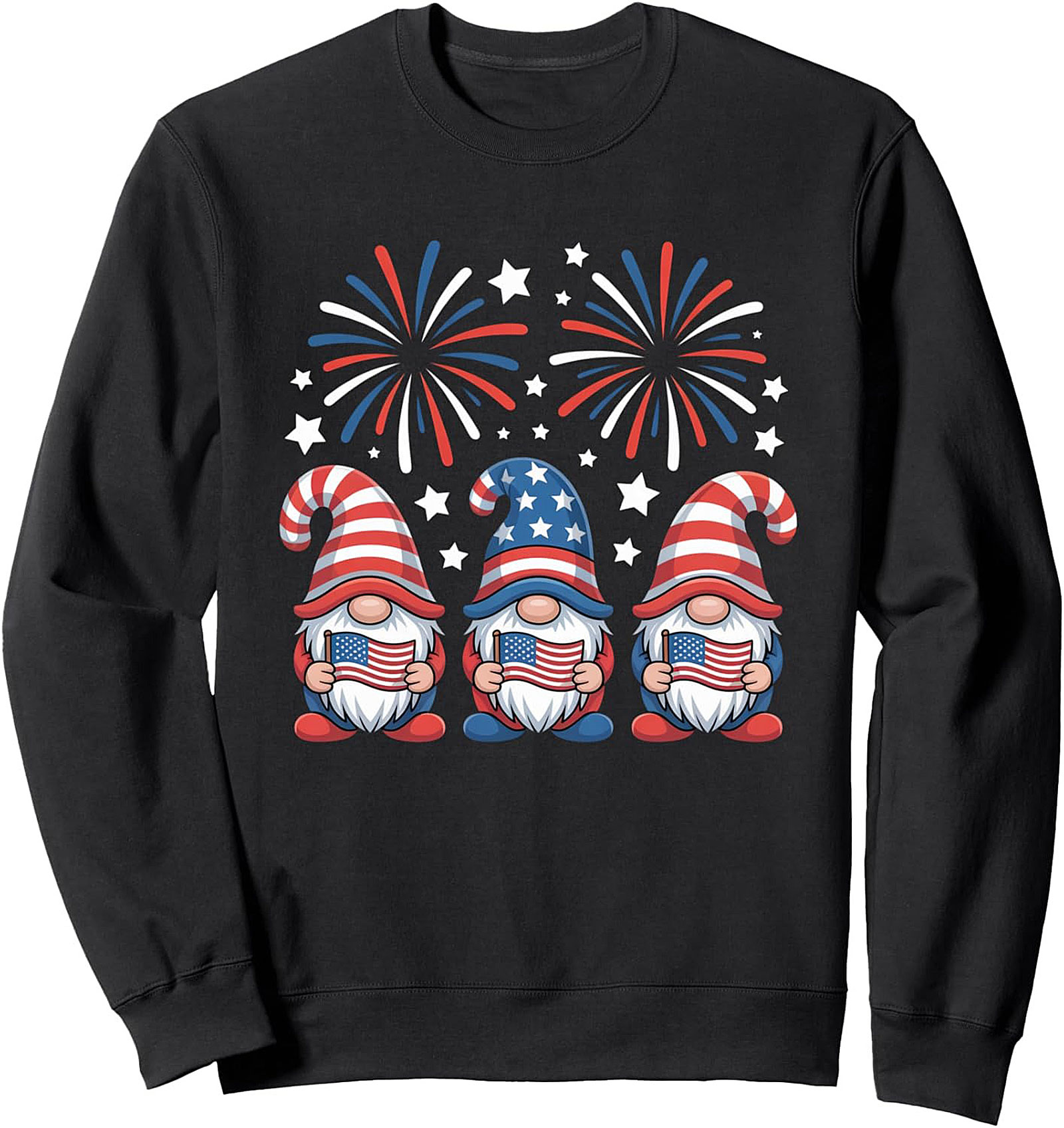 Patriotic Gnomes 4th of July Graphic Sweatshirt | Cozy Crewneck