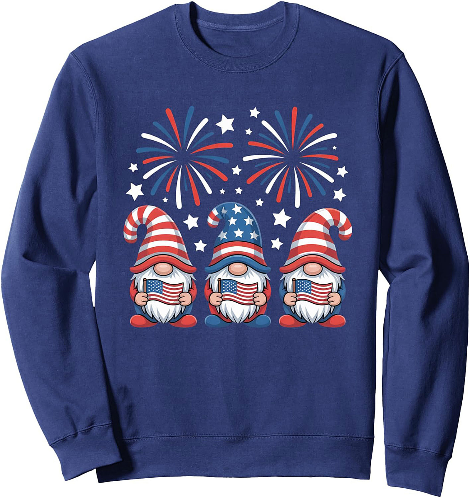 Patriotic Gnomes 4th of July Graphic Sweatshirt | Cozy Crewneck