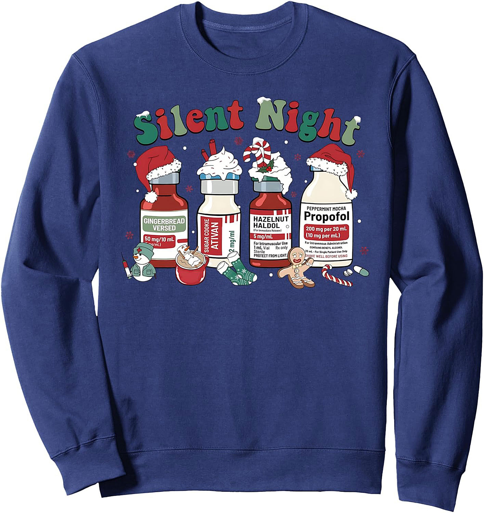 Silent Night Medical Christmas Sweatshirt Funny Nurse Gift