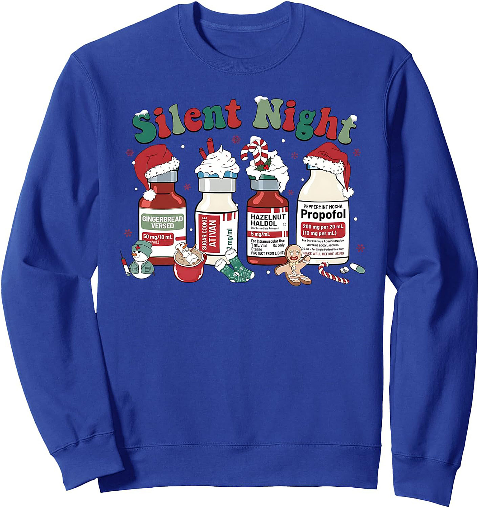 Silent Night Medical Christmas Sweatshirt Funny Nurse Gift