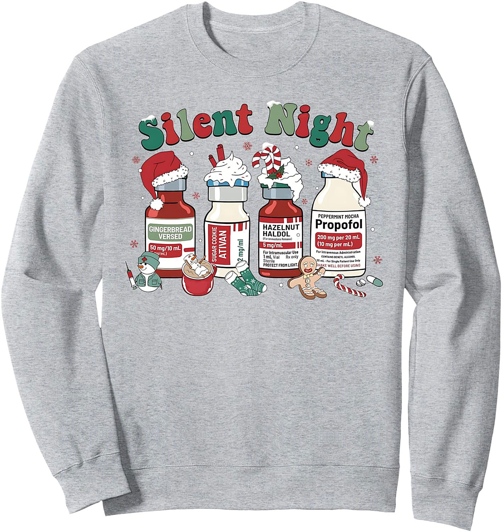 Silent Night Medical Christmas Sweatshirt Funny Nurse Gift