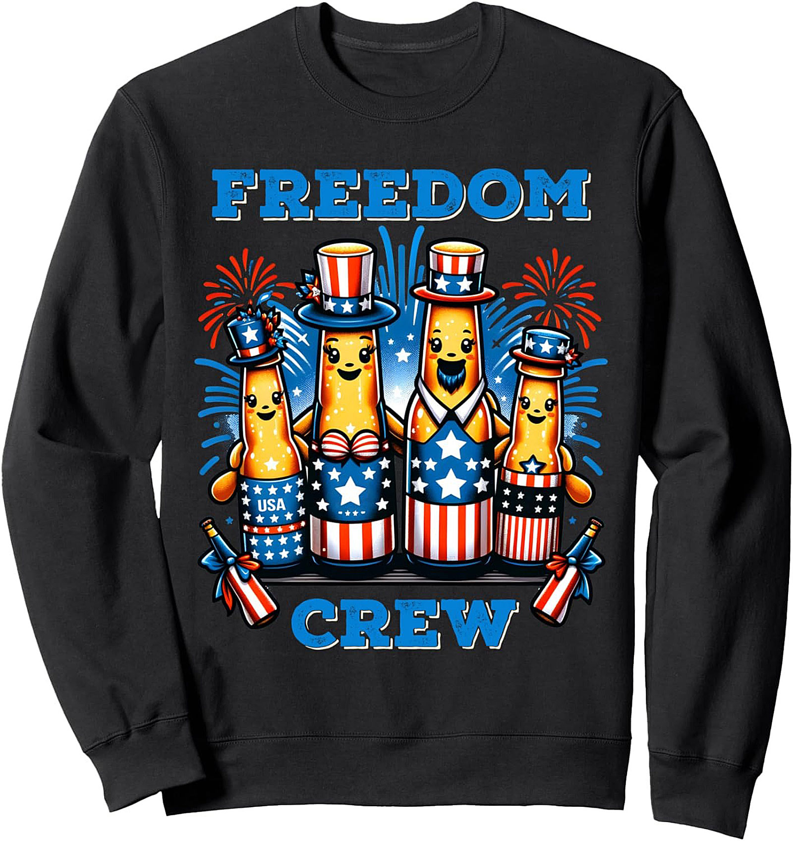 Freedom Crew Patriotic Beer Graphic Sweatshirt | Unisex Fit