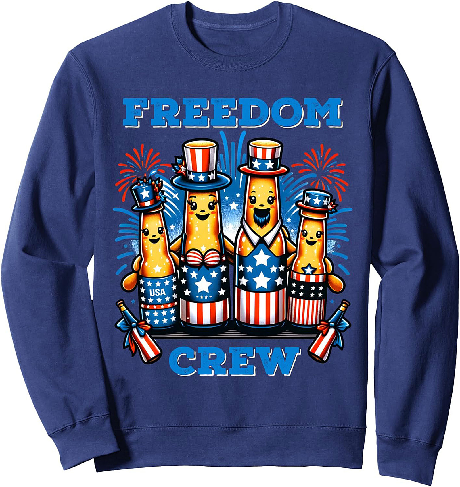 Freedom Crew Patriotic Beer Graphic Sweatshirt | Unisex Fit
