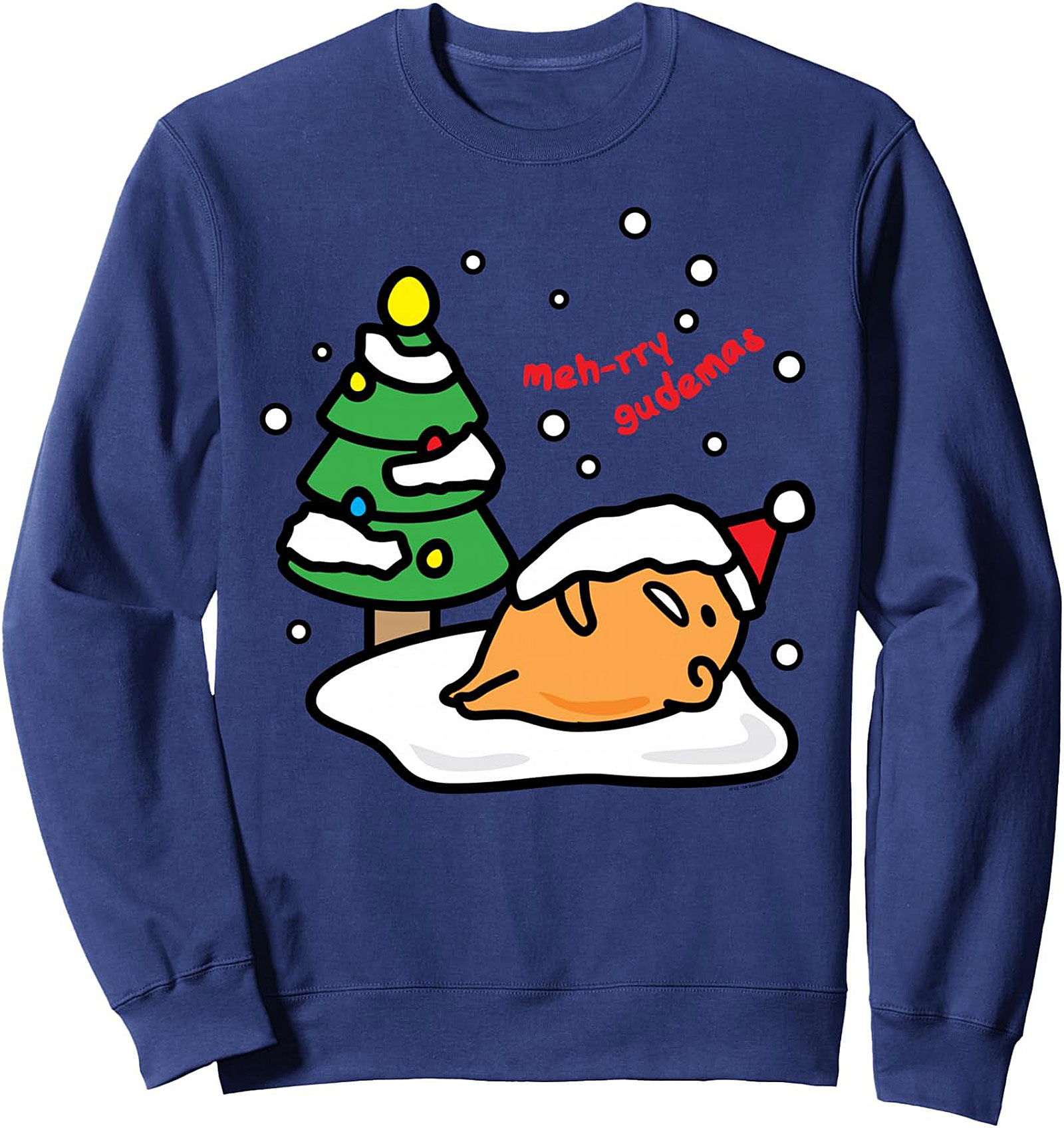 Gudetama "Meh-rry Gudemas" Christmas Graphic Sweatshirt