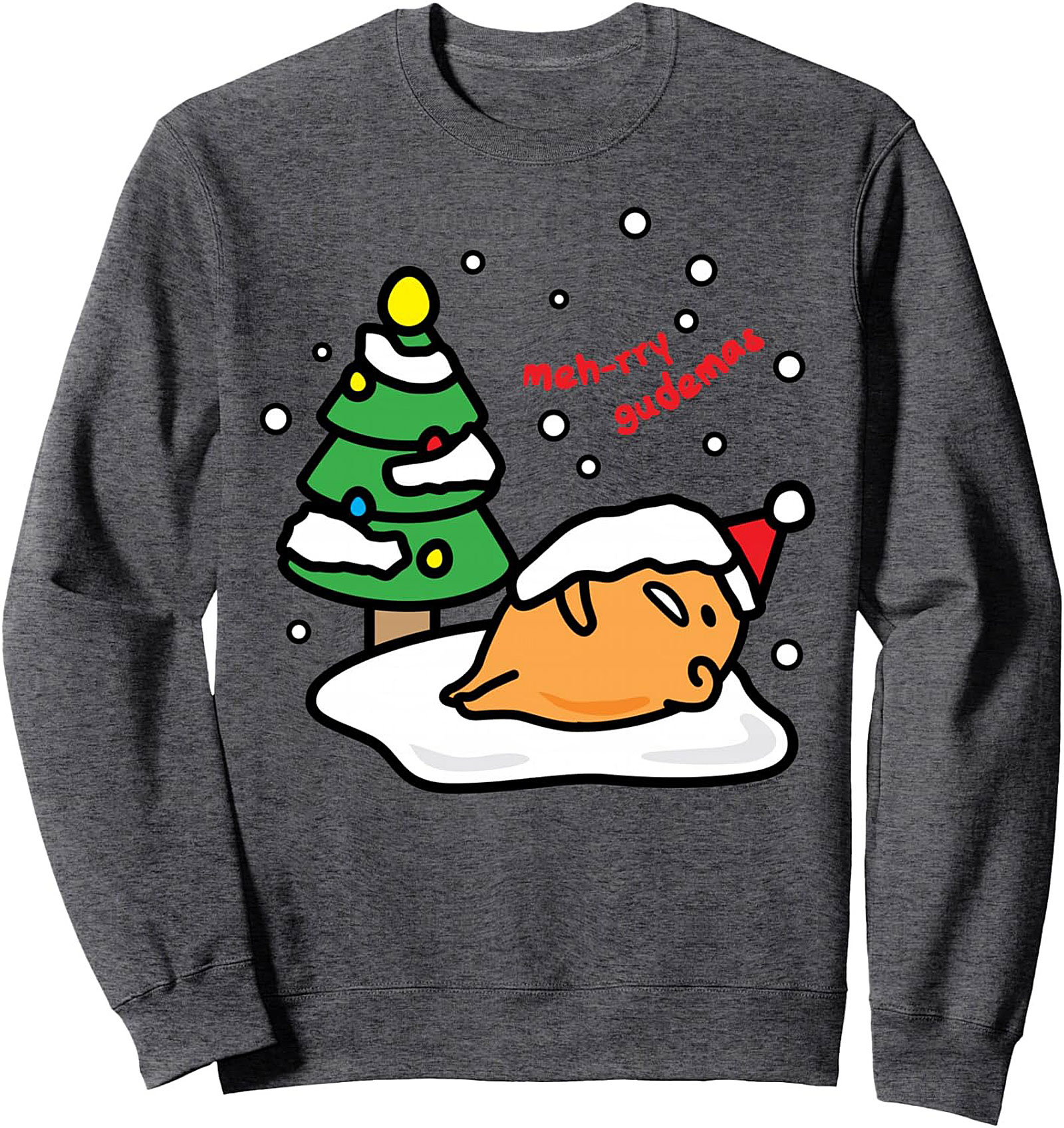 Gudetama "Meh-rry Gudemas" Christmas Graphic Sweatshirt