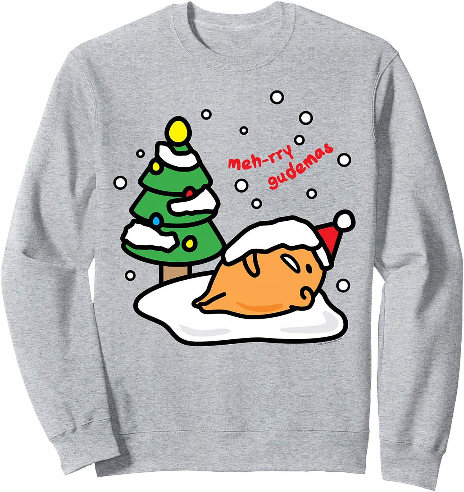 Gudetama "Meh-rry Gudemas" Christmas Graphic Sweatshirt