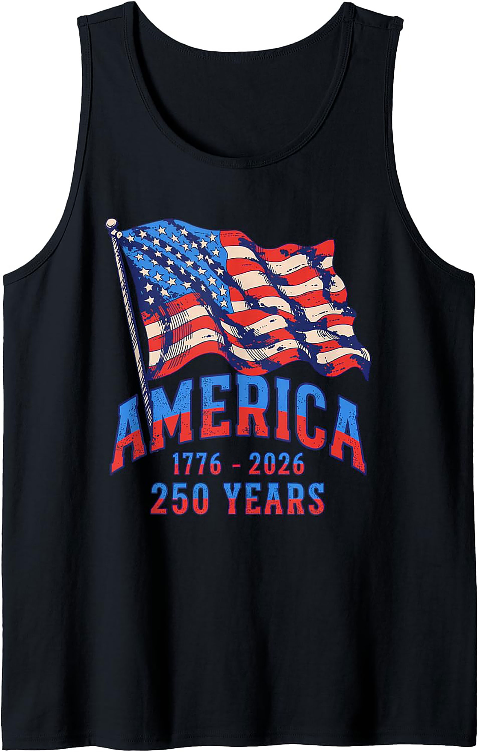 America 250 Years 1776-2026 Patriotic Graphic Tank Top