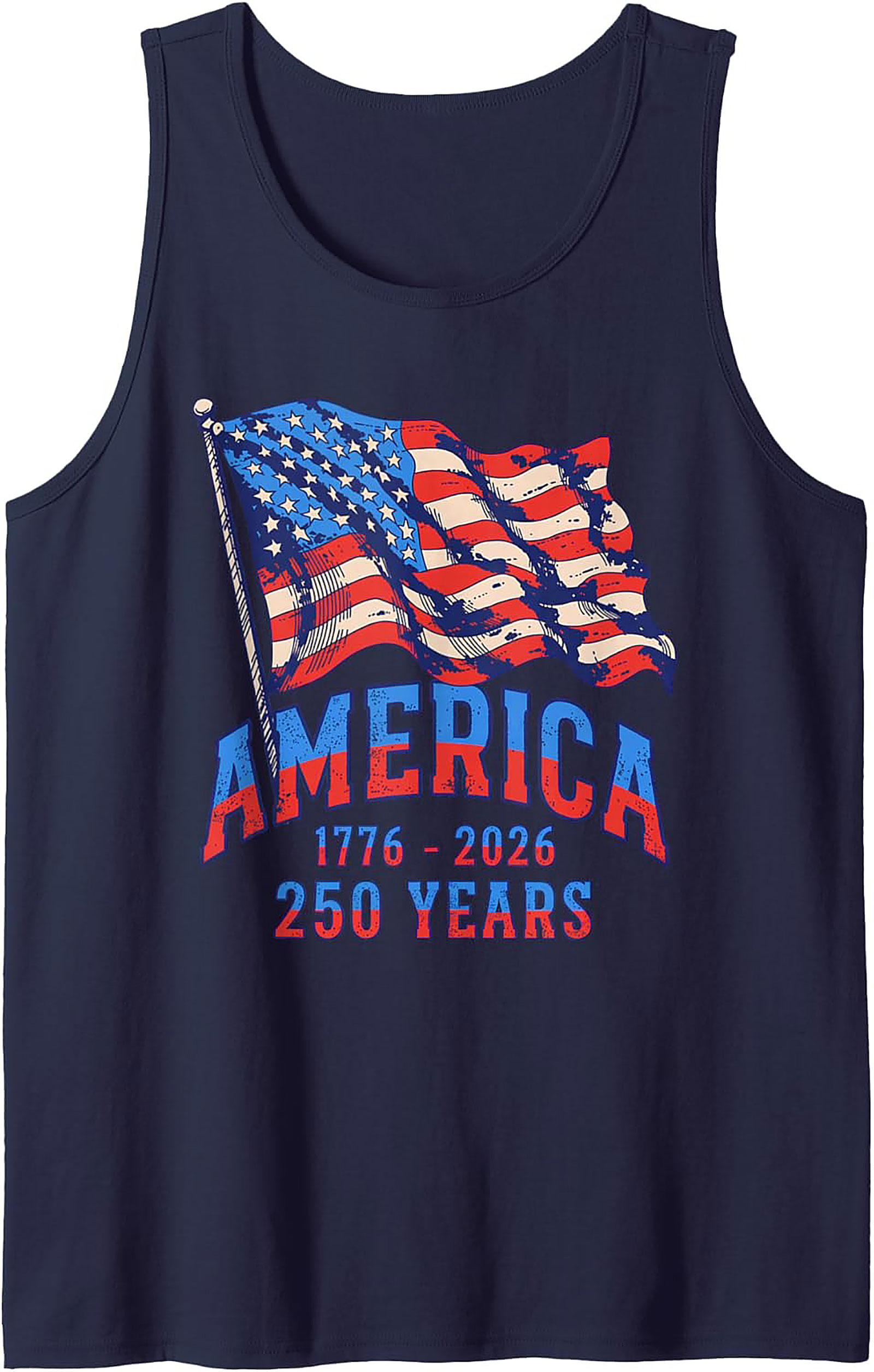 America 250 Years 1776-2026 Patriotic Graphic Tank Top