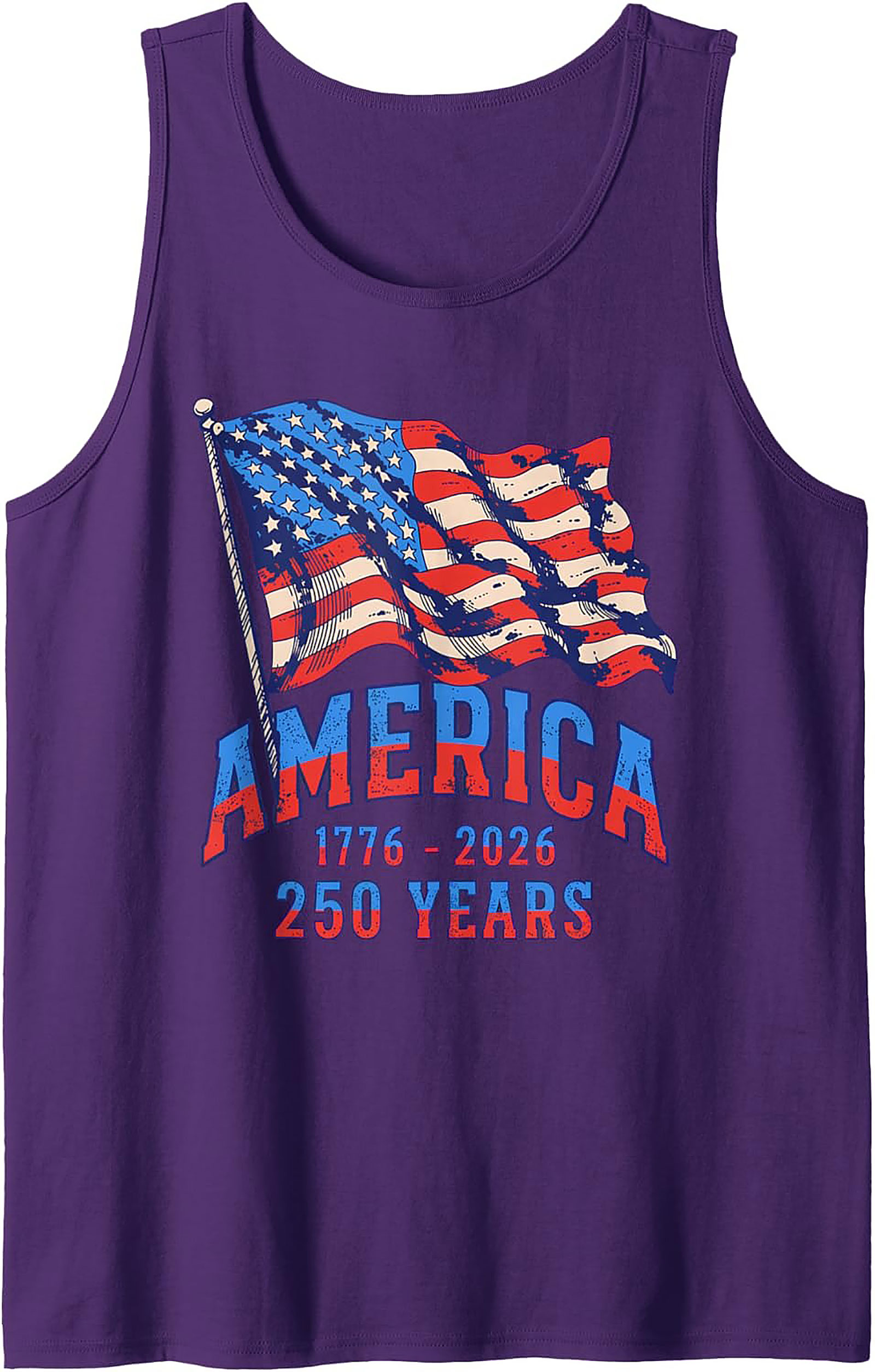 America 250 Years 1776-2026 Patriotic Graphic Tank Top