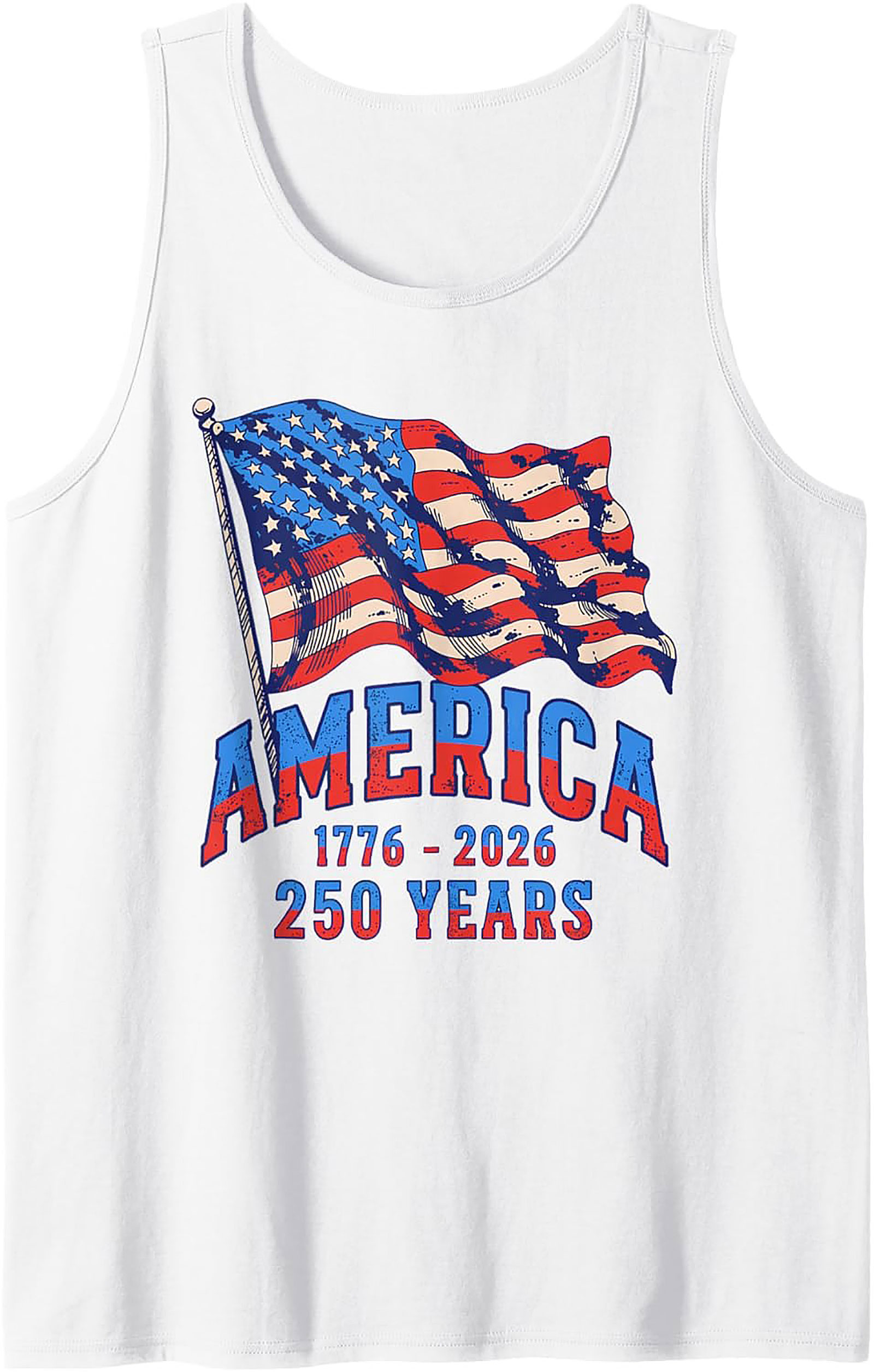 America 250 Years 1776-2026 Patriotic Graphic Tank Top