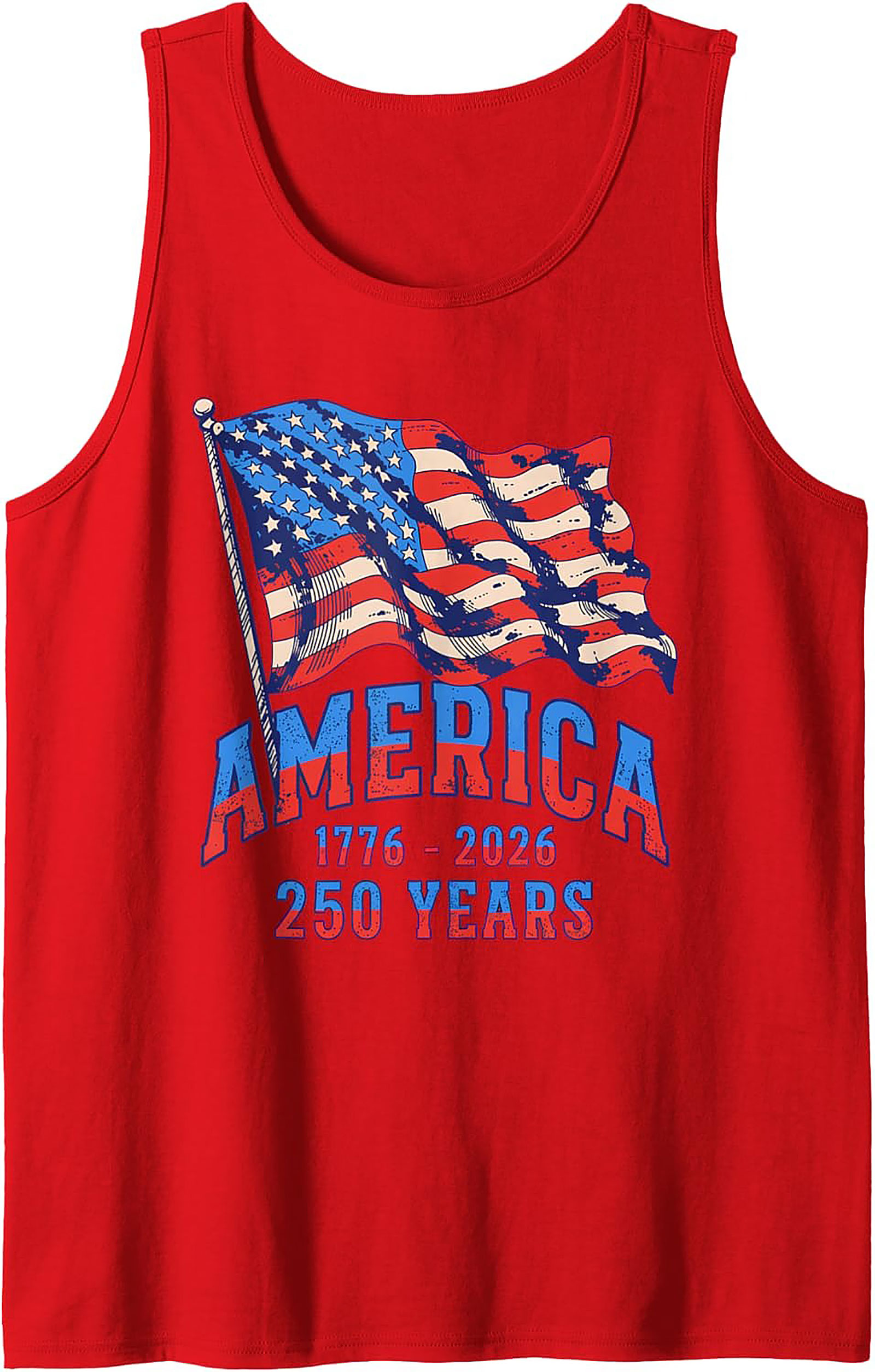America 250 Years 1776-2026 Patriotic Graphic Tank Top