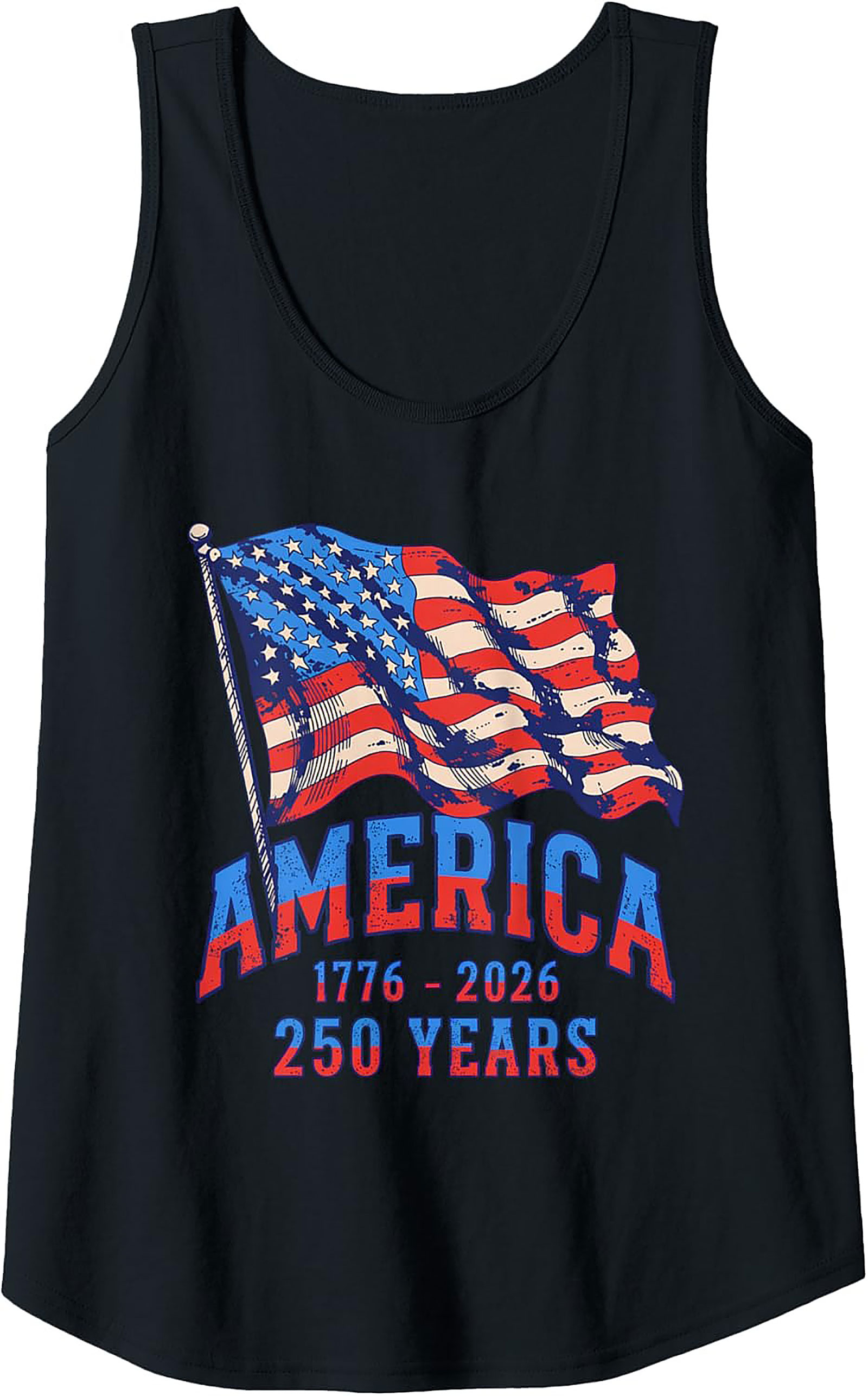 America 250 Years 1776-2026 Patriotic Graphic Tank Top