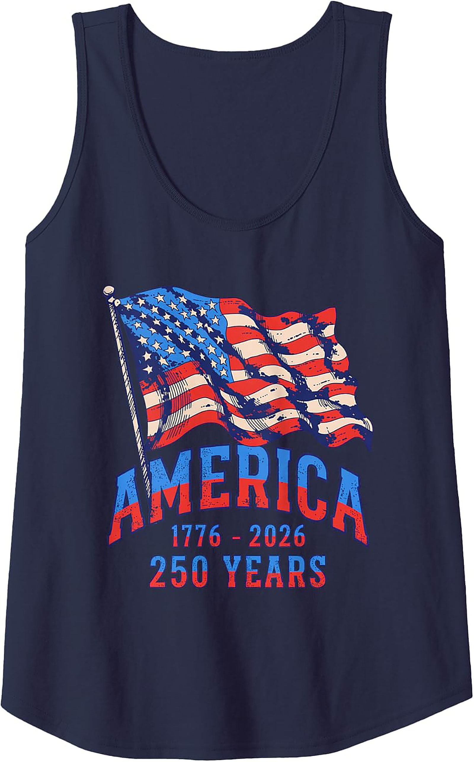 America 250 Years 1776-2026 Patriotic Graphic Tank Top