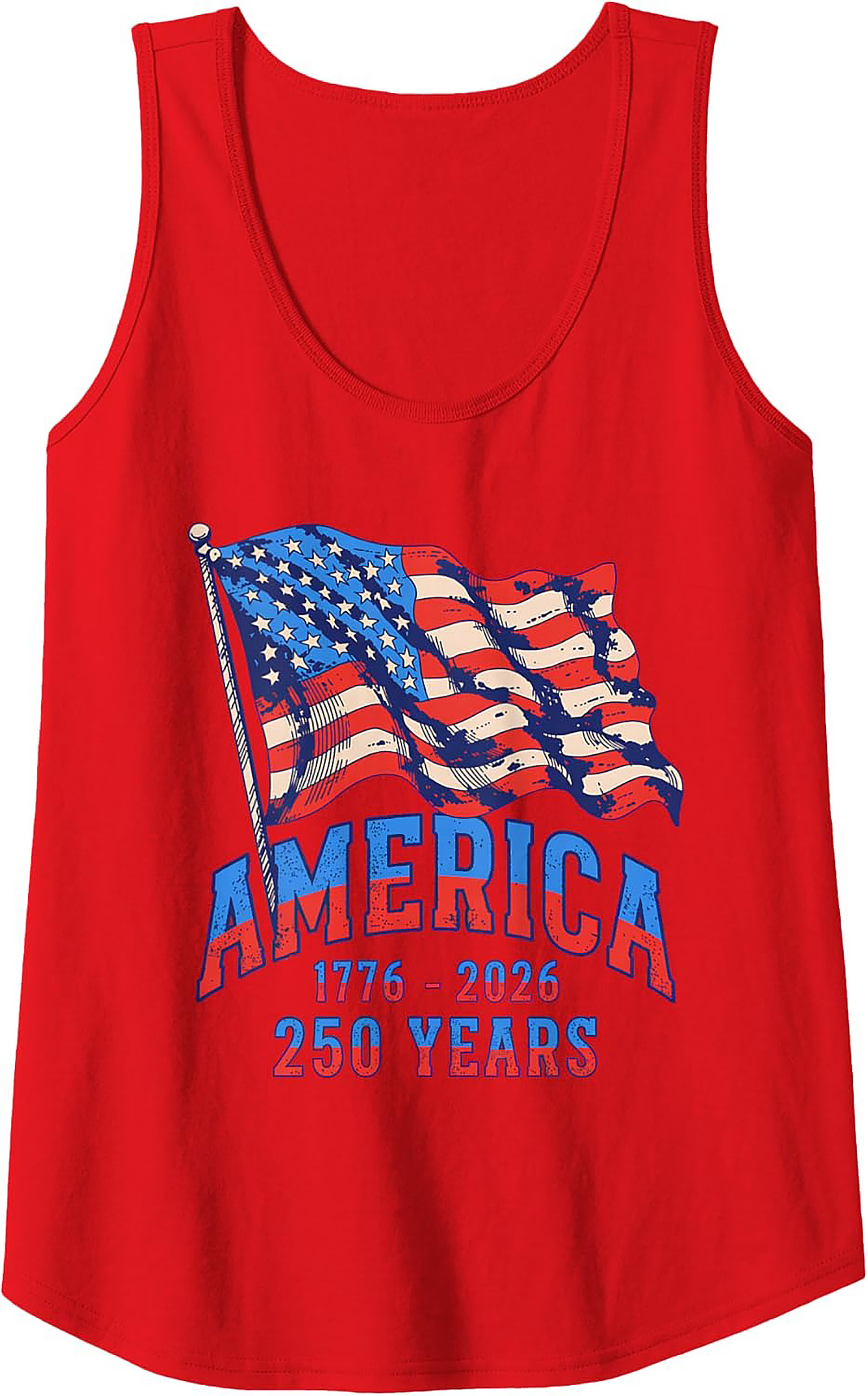 America 250 Years 1776-2026 Patriotic Graphic Tank Top