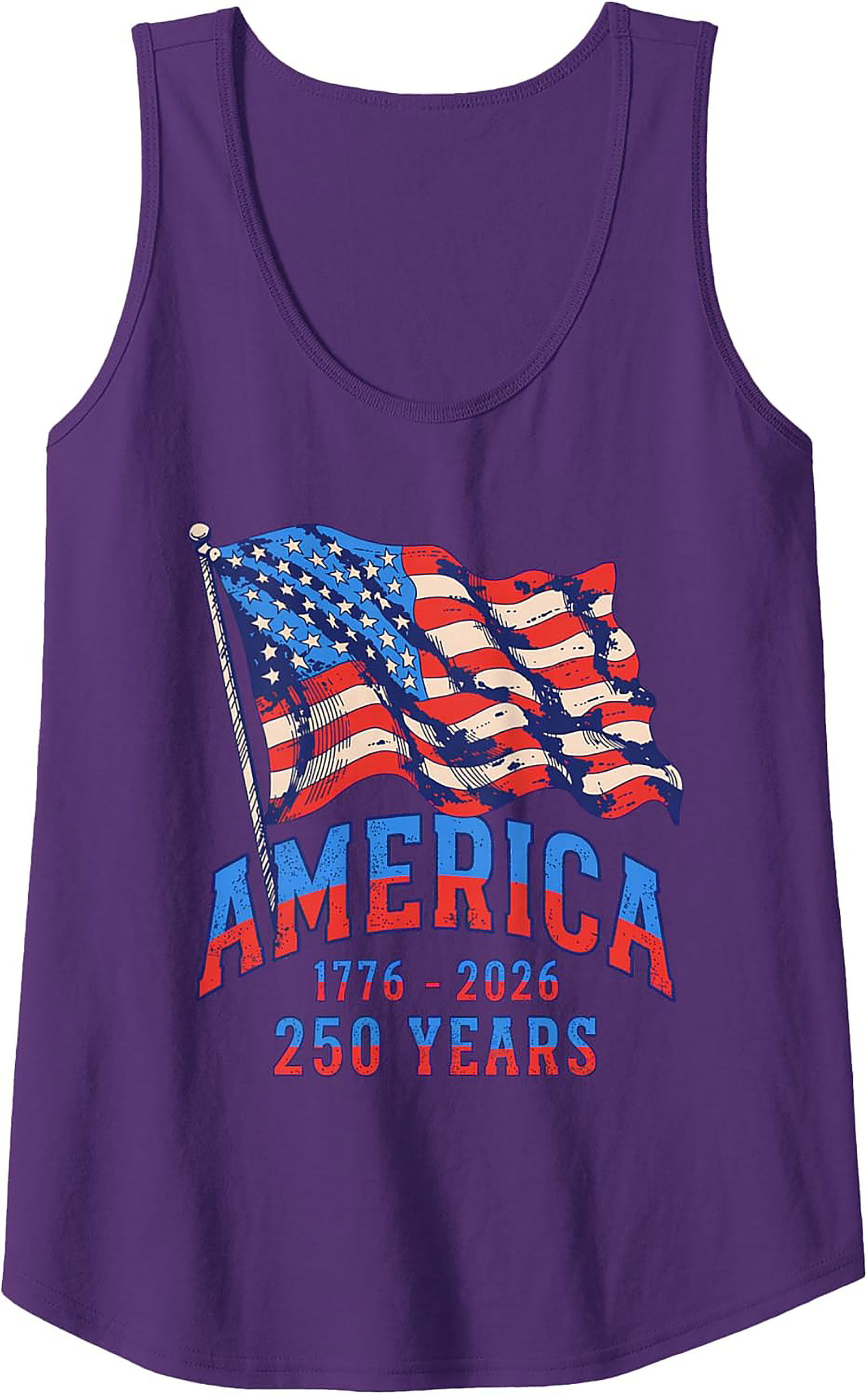 America 250 Years 1776-2026 Patriotic Graphic Tank Top