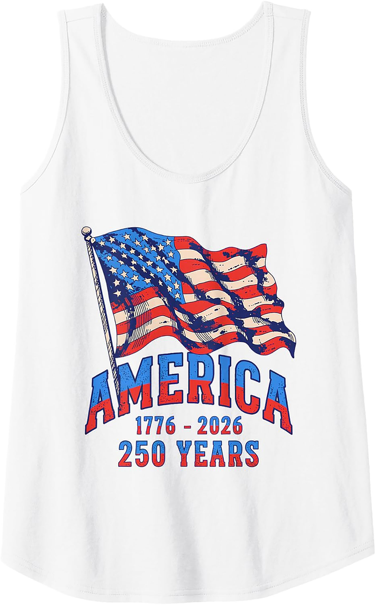 America 250 Years 1776-2026 Patriotic Graphic Tank Top