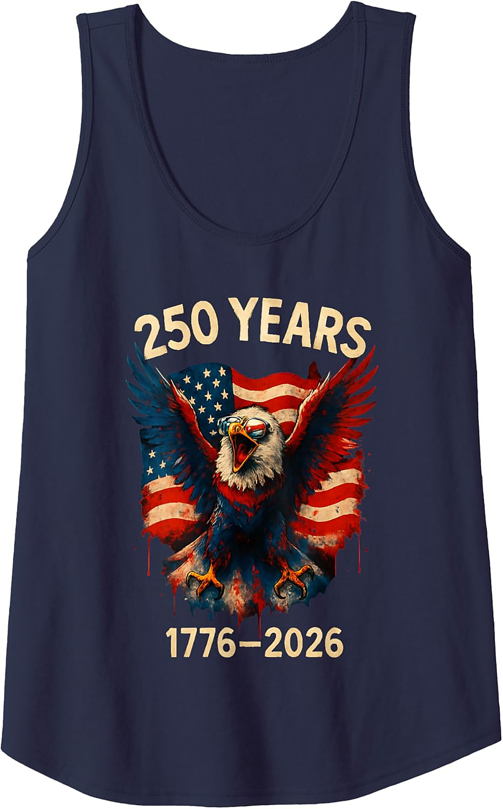 250 Years USA Patriotic Eagle Tank Top | 1776-2026 Graphic