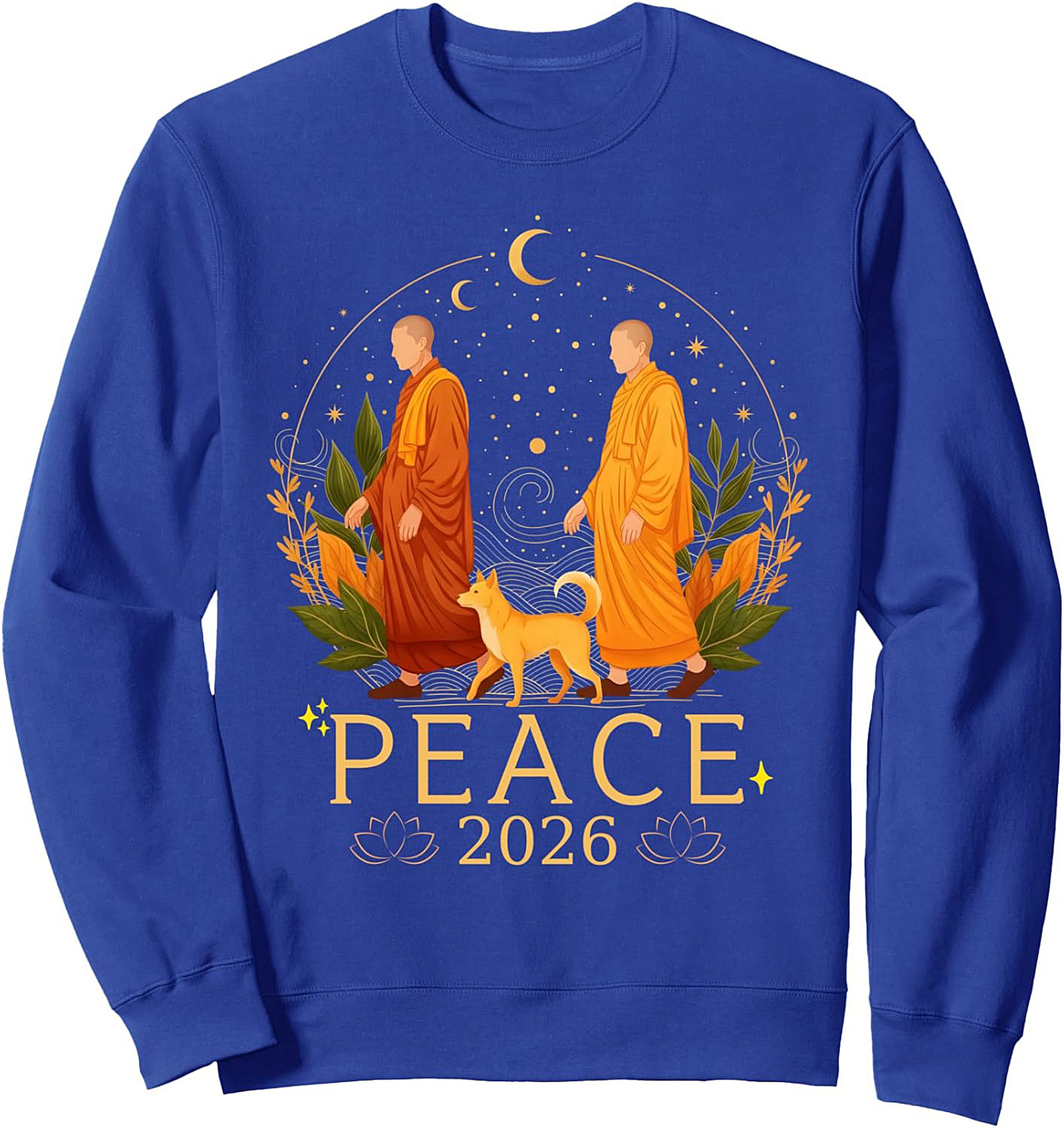 Peace 2026 Zen Monk Graphic Sweatshirt - Mindful Crewneck
