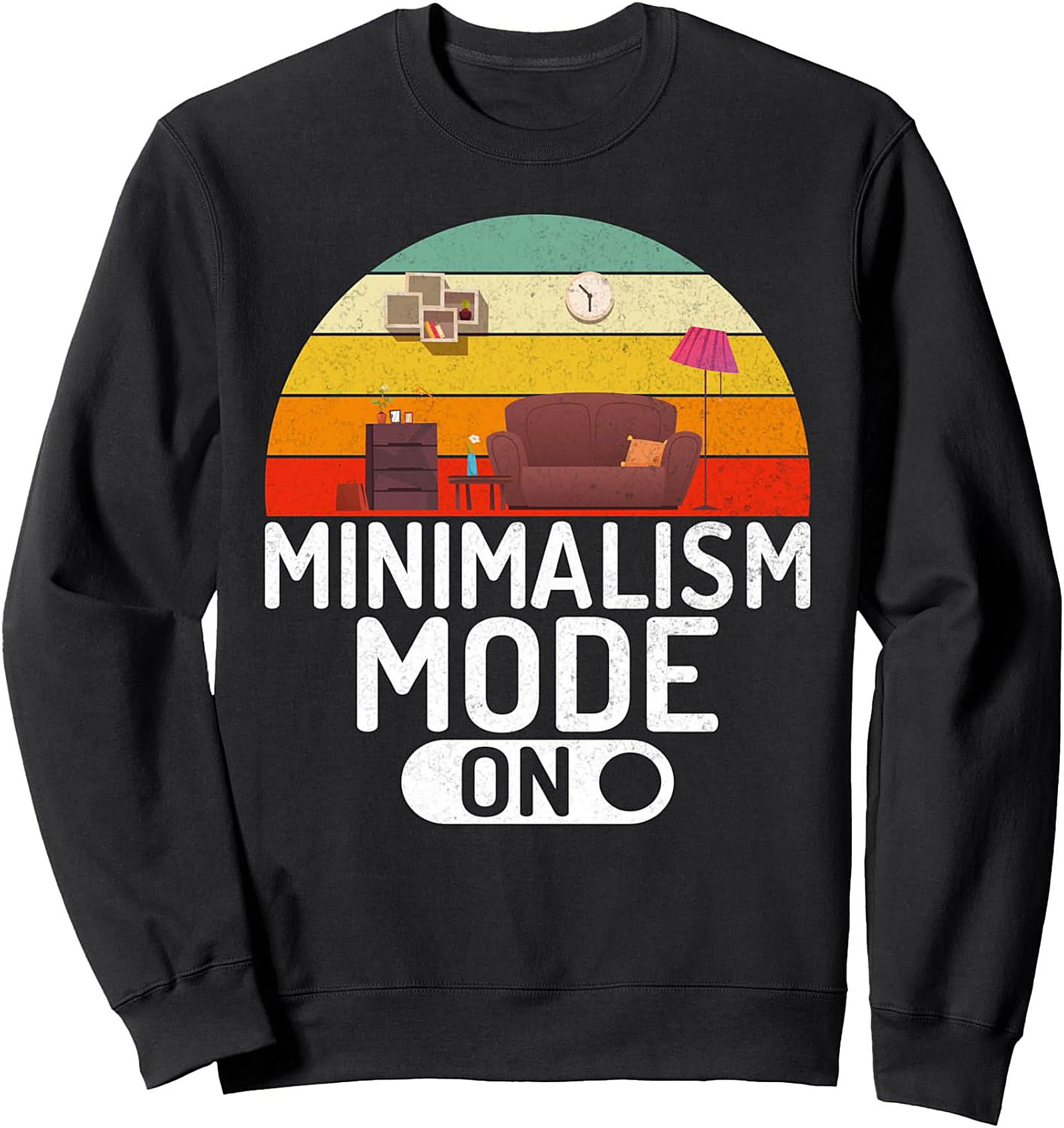 Minimalism Mode On Graphic Sweatshirt - Retro Cozy Crewneck