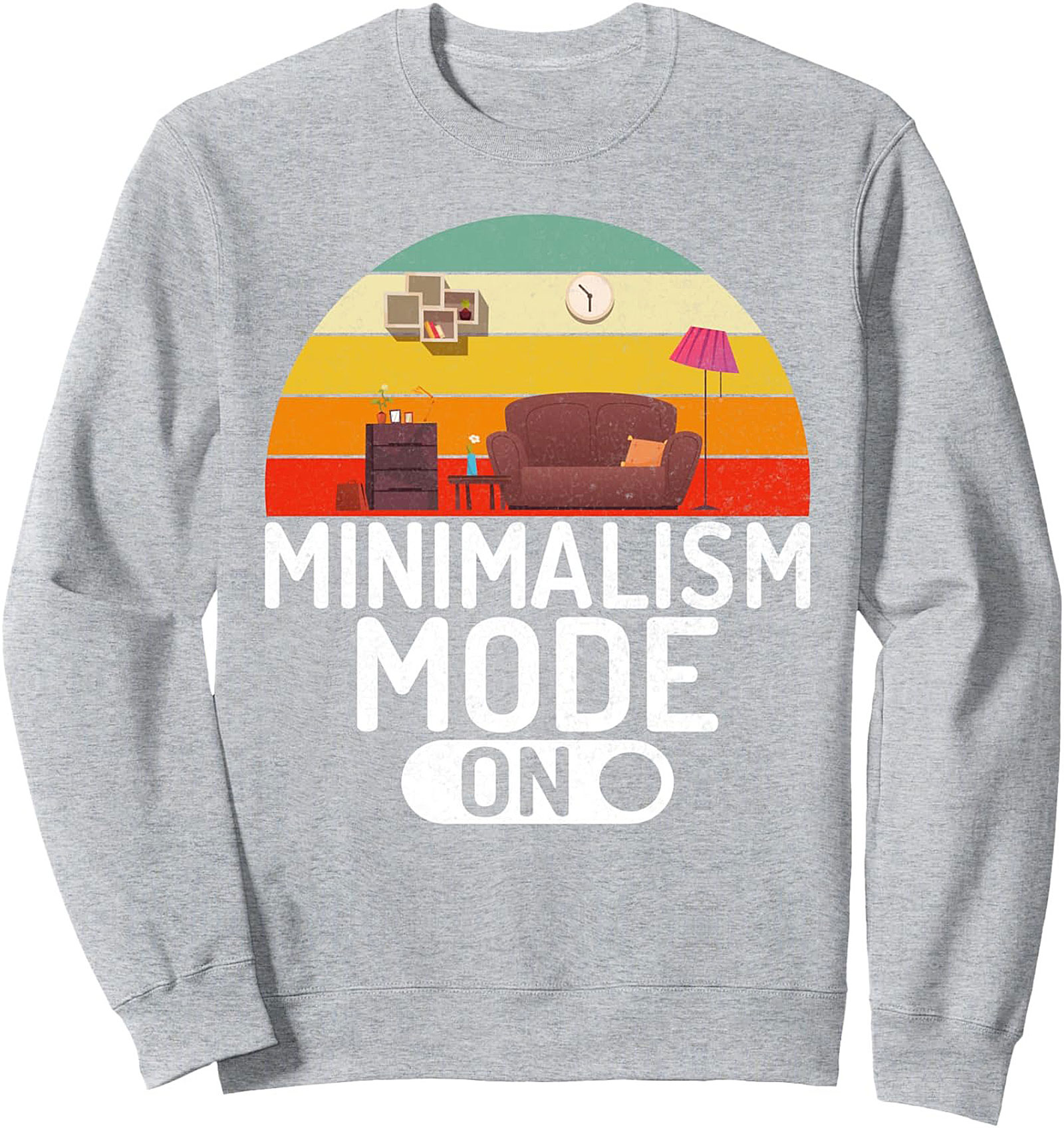 Minimalism Mode On Graphic Sweatshirt - Retro Cozy Crewneck
