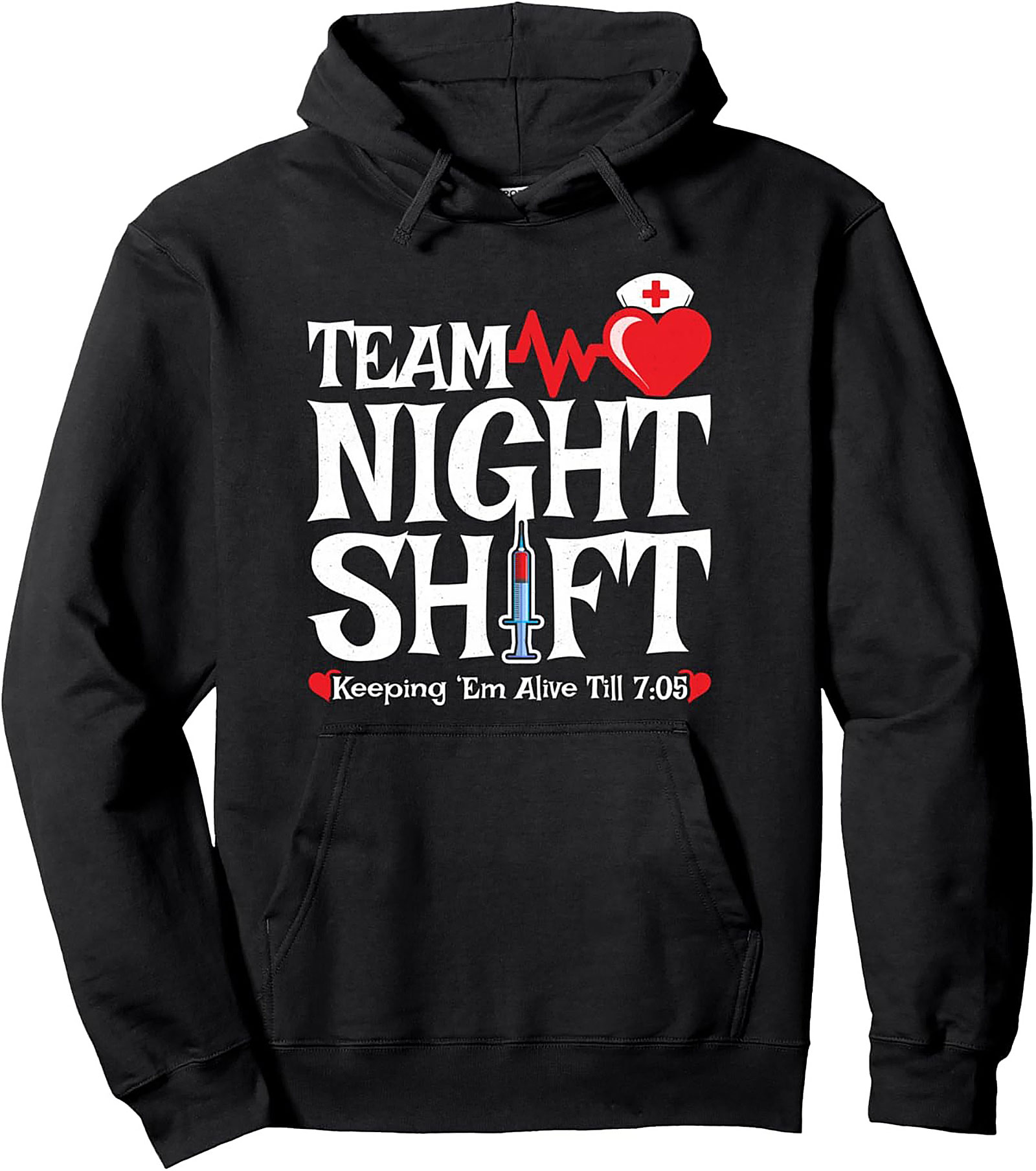 Team Night Shift Hoodie Funny Nurse & Healthcare Pullover