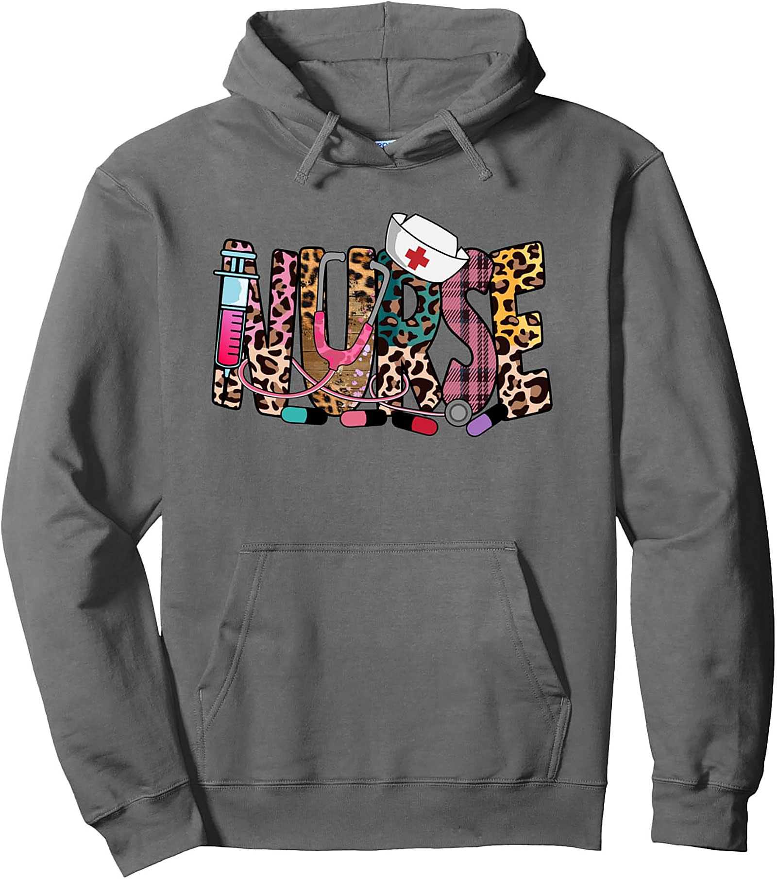  Leopard Nurse Graphic Hoodie Cozy Unisex Pullover Gift