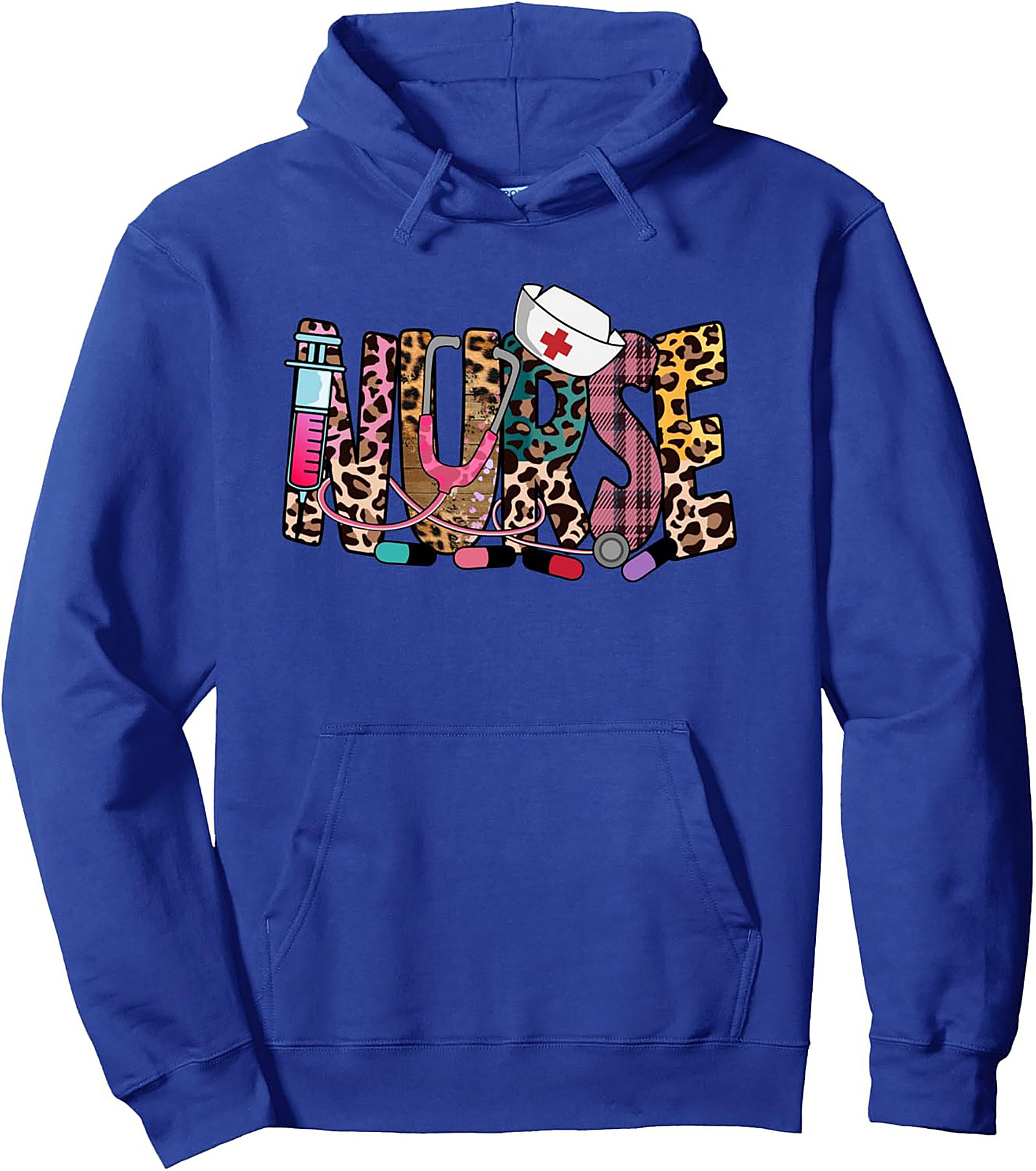  Leopard Nurse Graphic Hoodie Cozy Unisex Pullover Gift