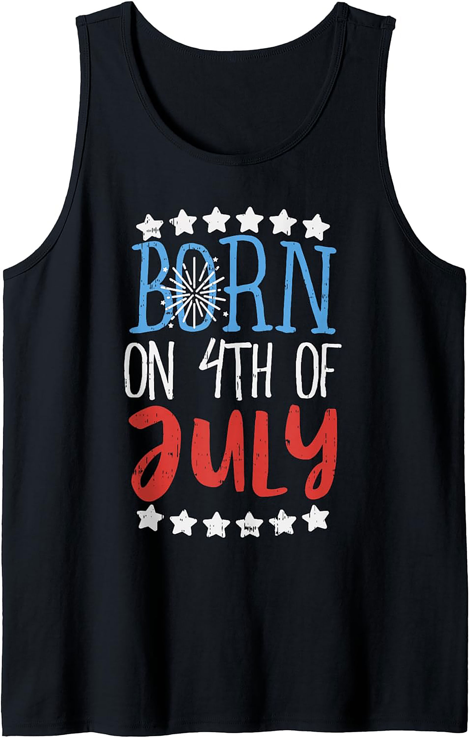 Born on 4th of July Tank Top | Patriotic Summer Graphic Tee