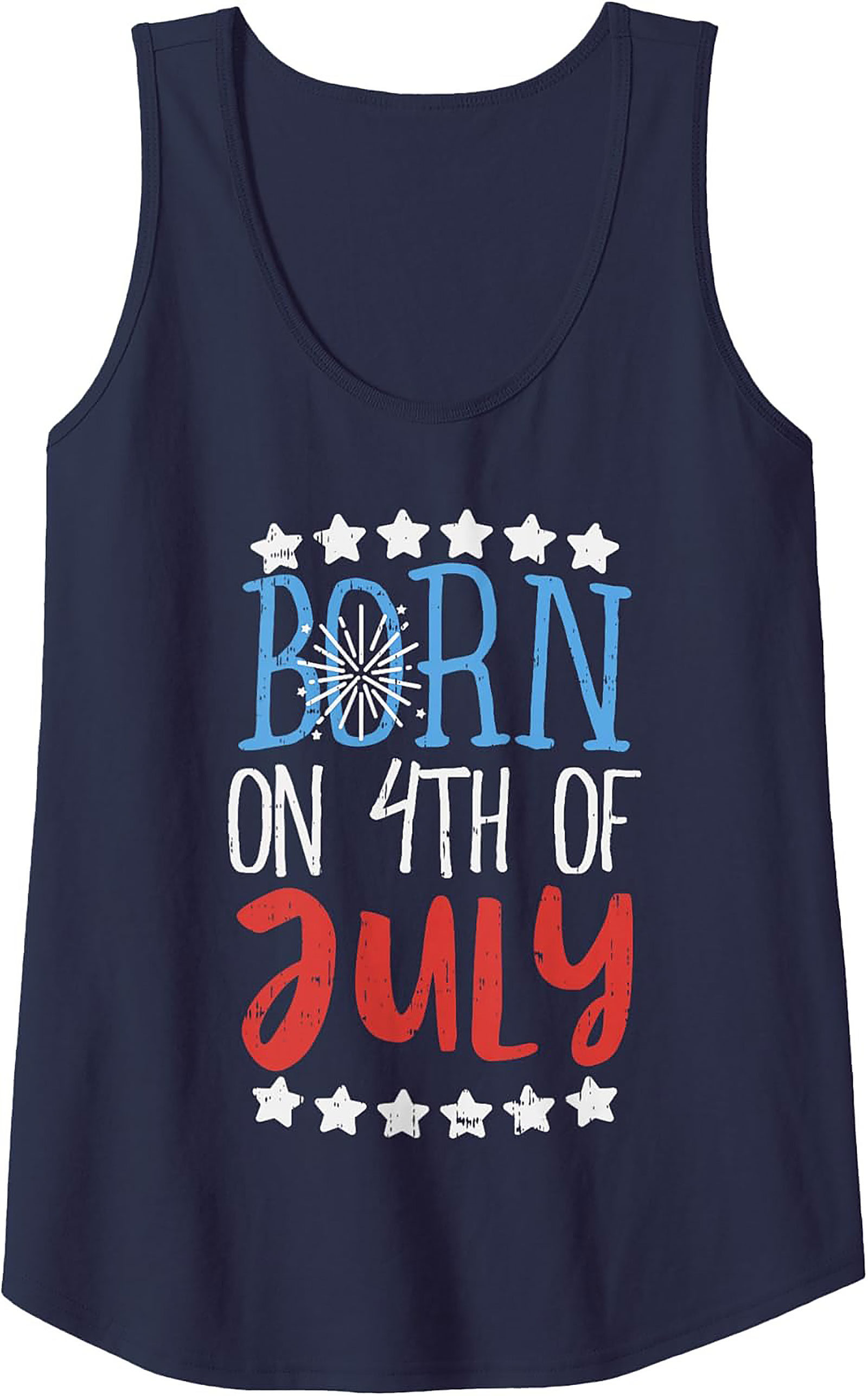 Born on 4th of July Tank Top | Patriotic Summer Graphic Tee
