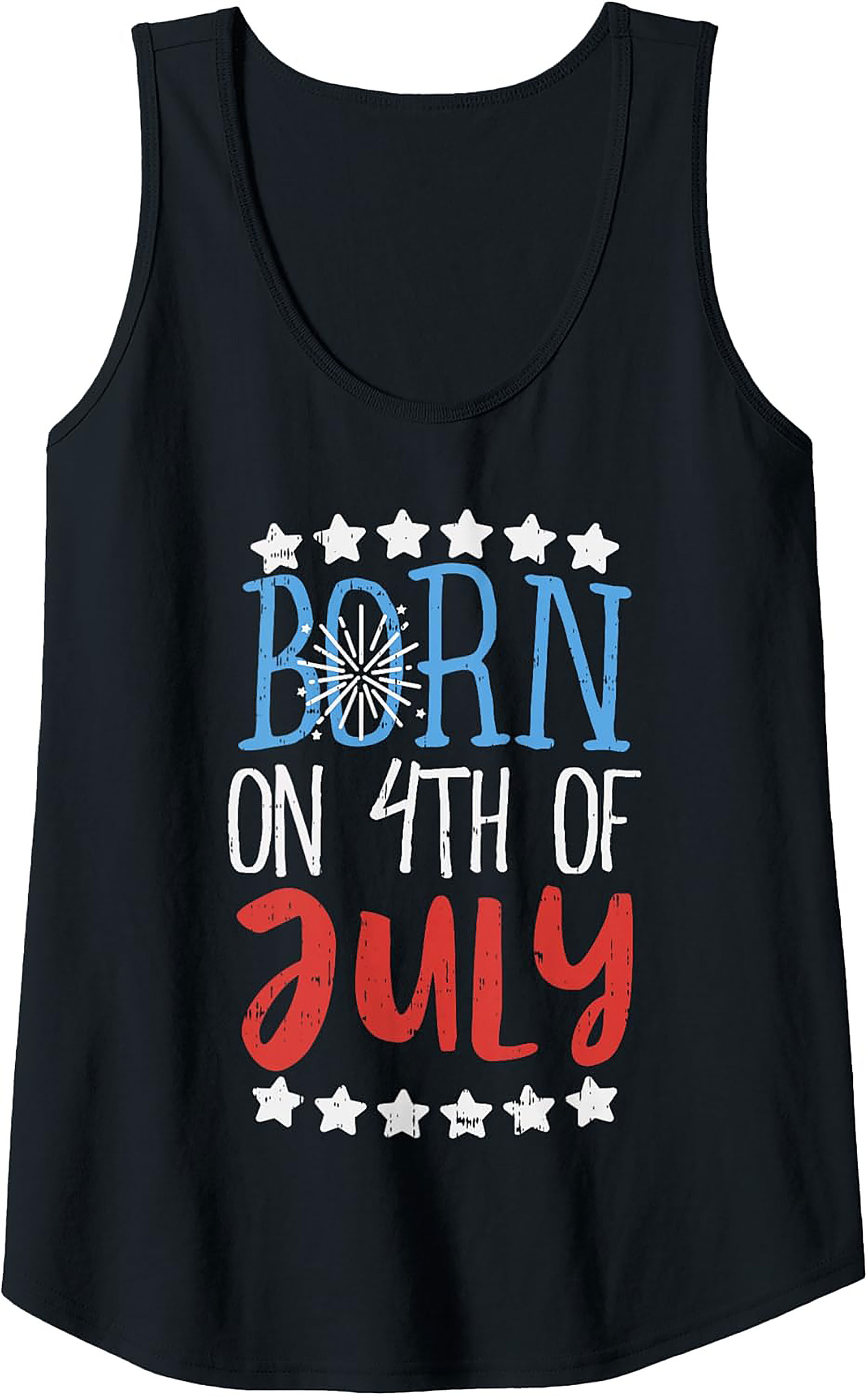 Born on 4th of July Tank Top | Patriotic Summer Graphic Tee