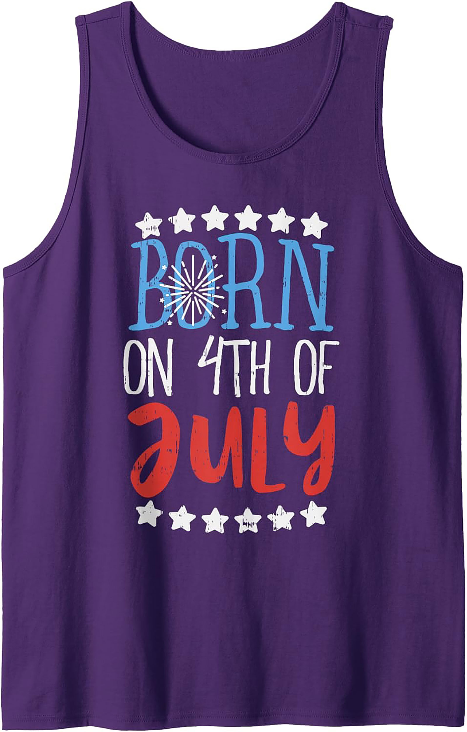 Born on 4th of July Tank Top | Patriotic Summer Graphic Tee